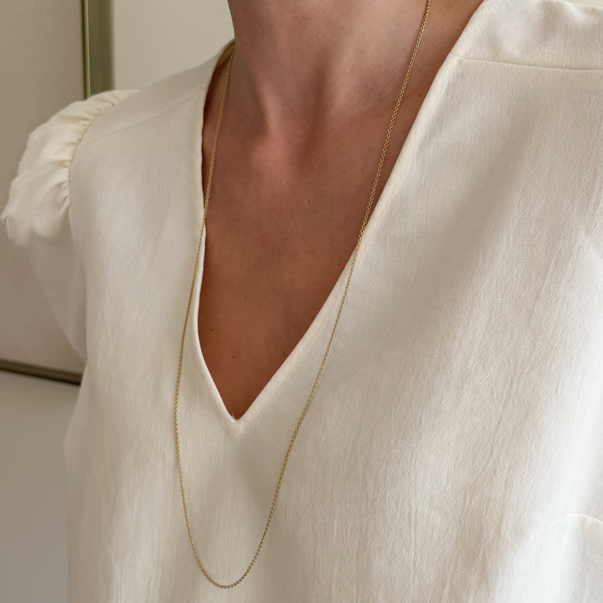 18K Yellow Gold Vintage 1.5 mm Cable Chain - 30 inch