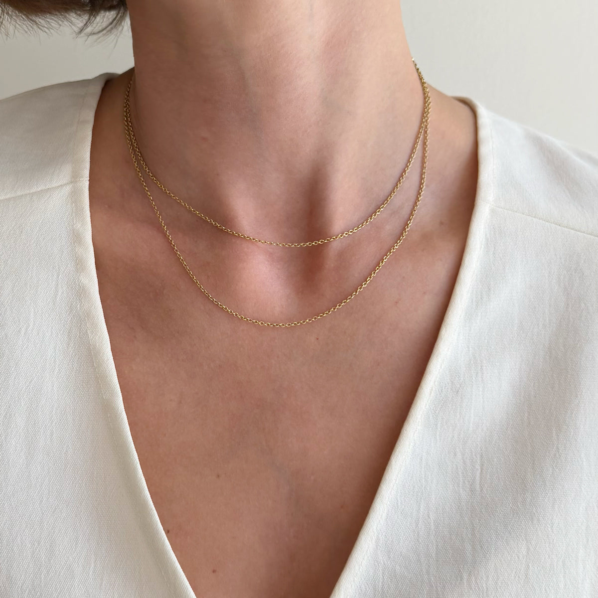 18K Yellow Gold Vintage 1.5 mm Cable Chain - 30 inch