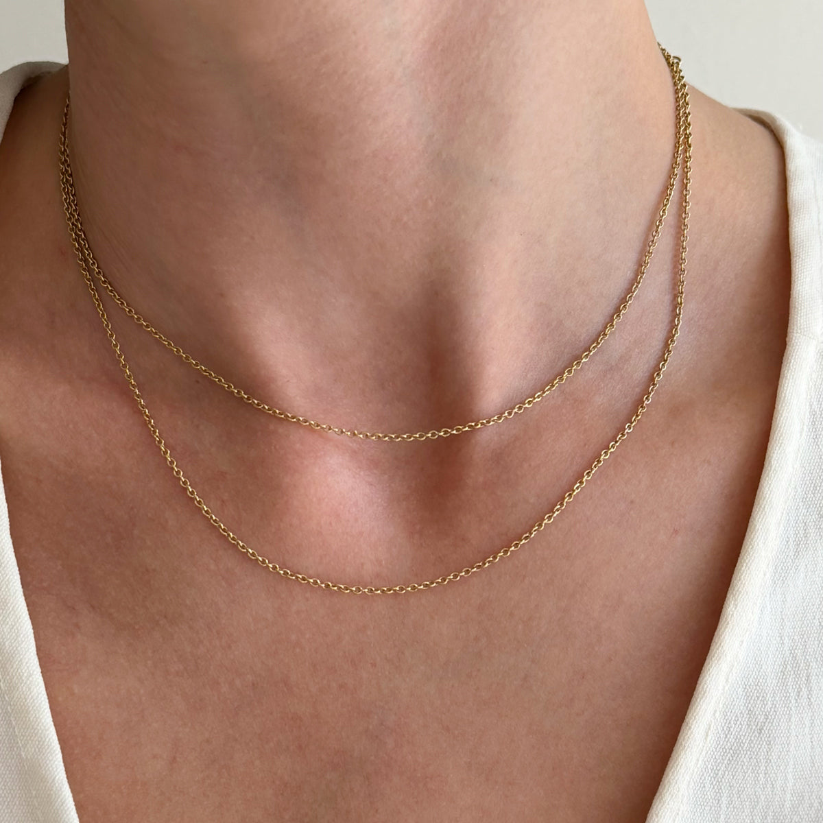 18K Yellow Gold Vintage 1.5 mm Cable Chain - 30 inch