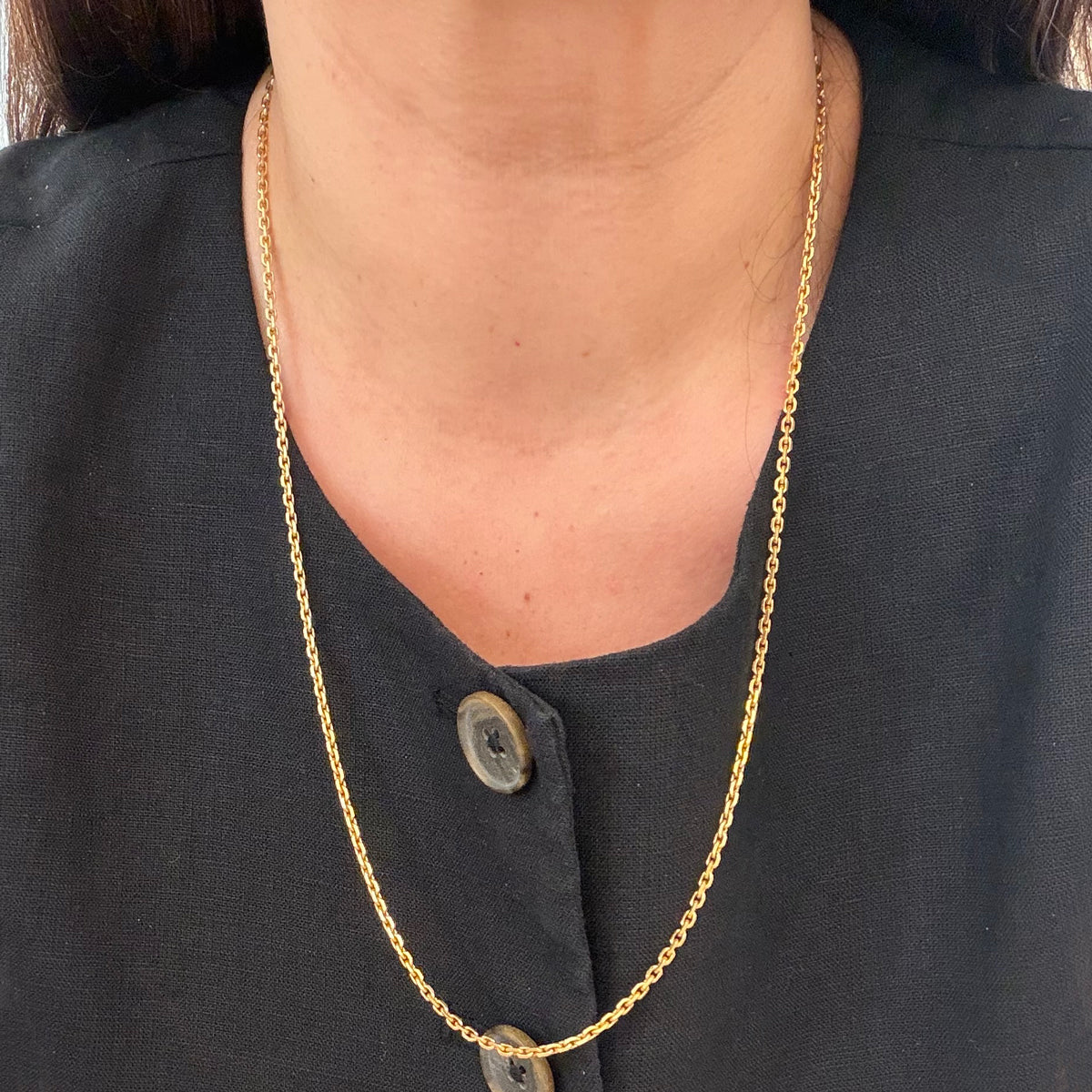 18K Cable Chain - 24 inches