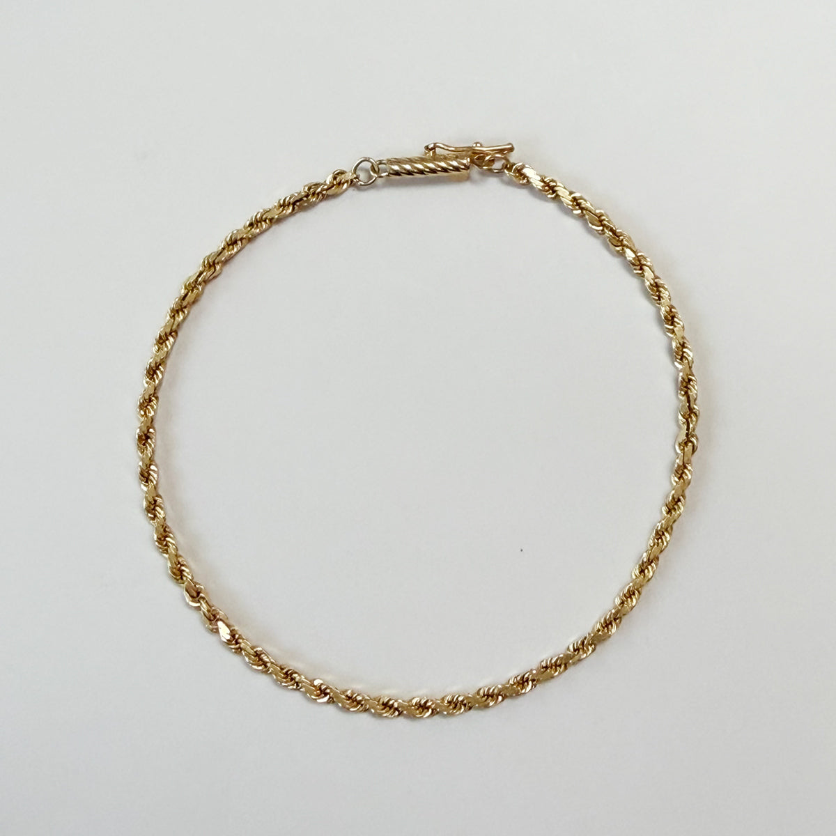 18K Gold Twisted Chain Bracelet - 7 inch
