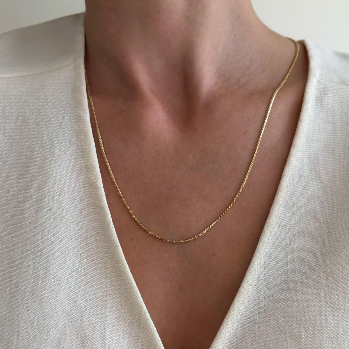 18K Yellow Gold Vintage 2 mm S Link Chain - 23.5 inch