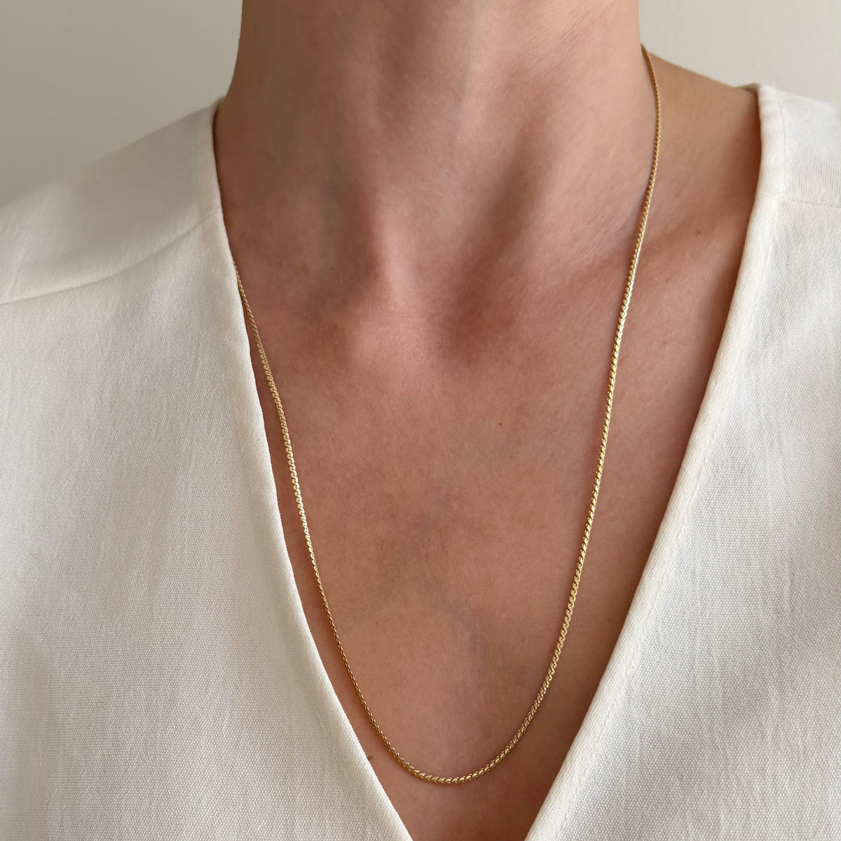 18K Yellow Gold Vintage 2 mm S Link Chain - 23.5 inch