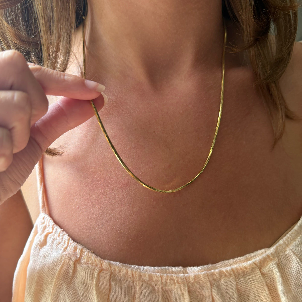 14K Gold Vintage Snake Chain Necklace - 20 inch