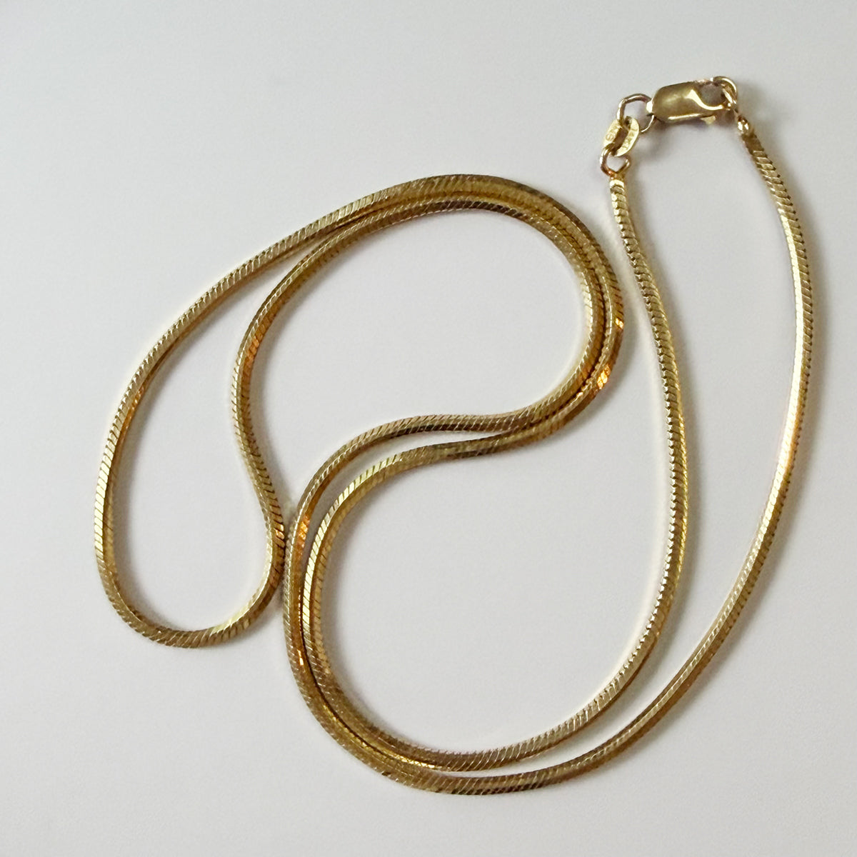 14K Gold Vintage Snake Chain Necklace - 20 inch