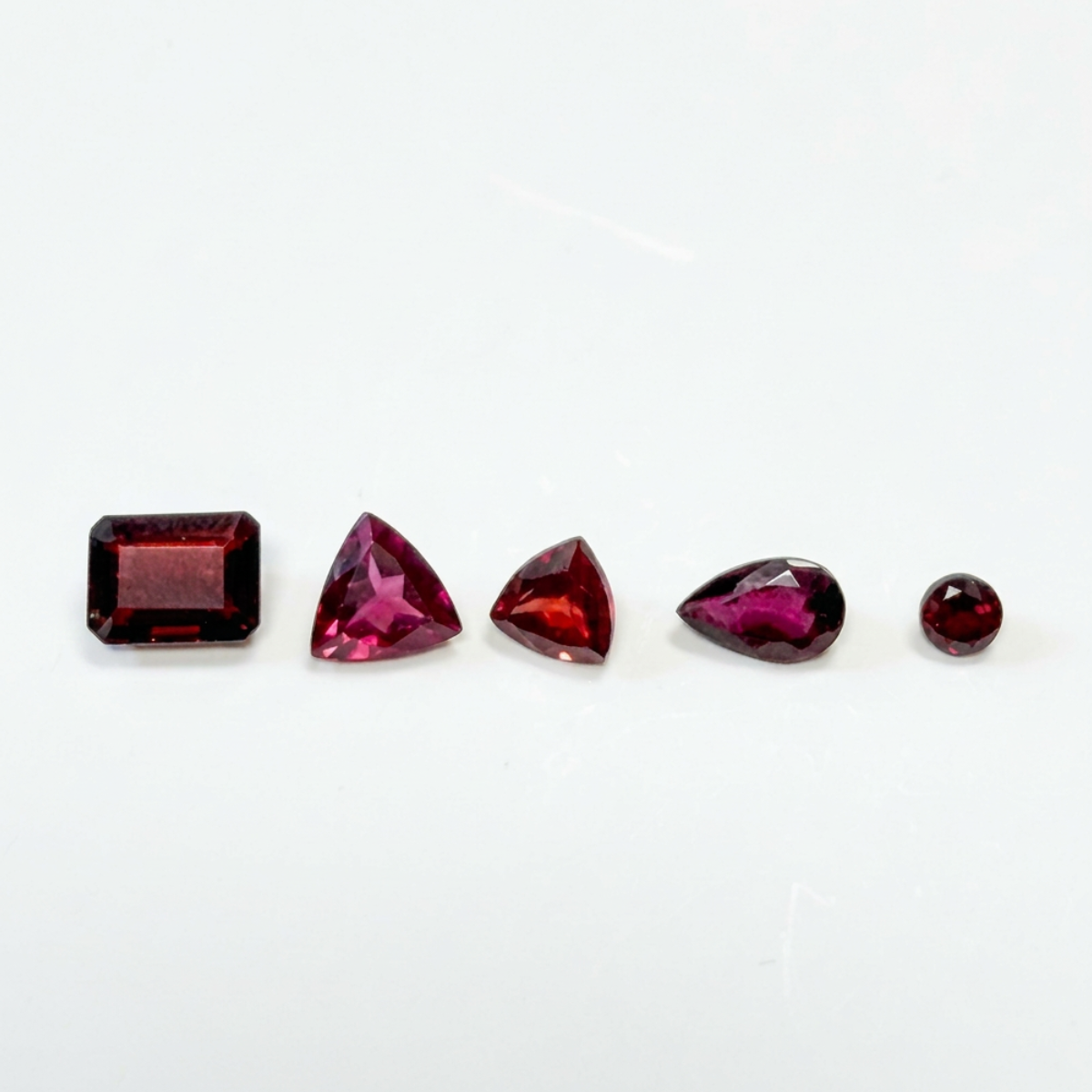 Lot of Five Various Cut Rhodolite Garnet