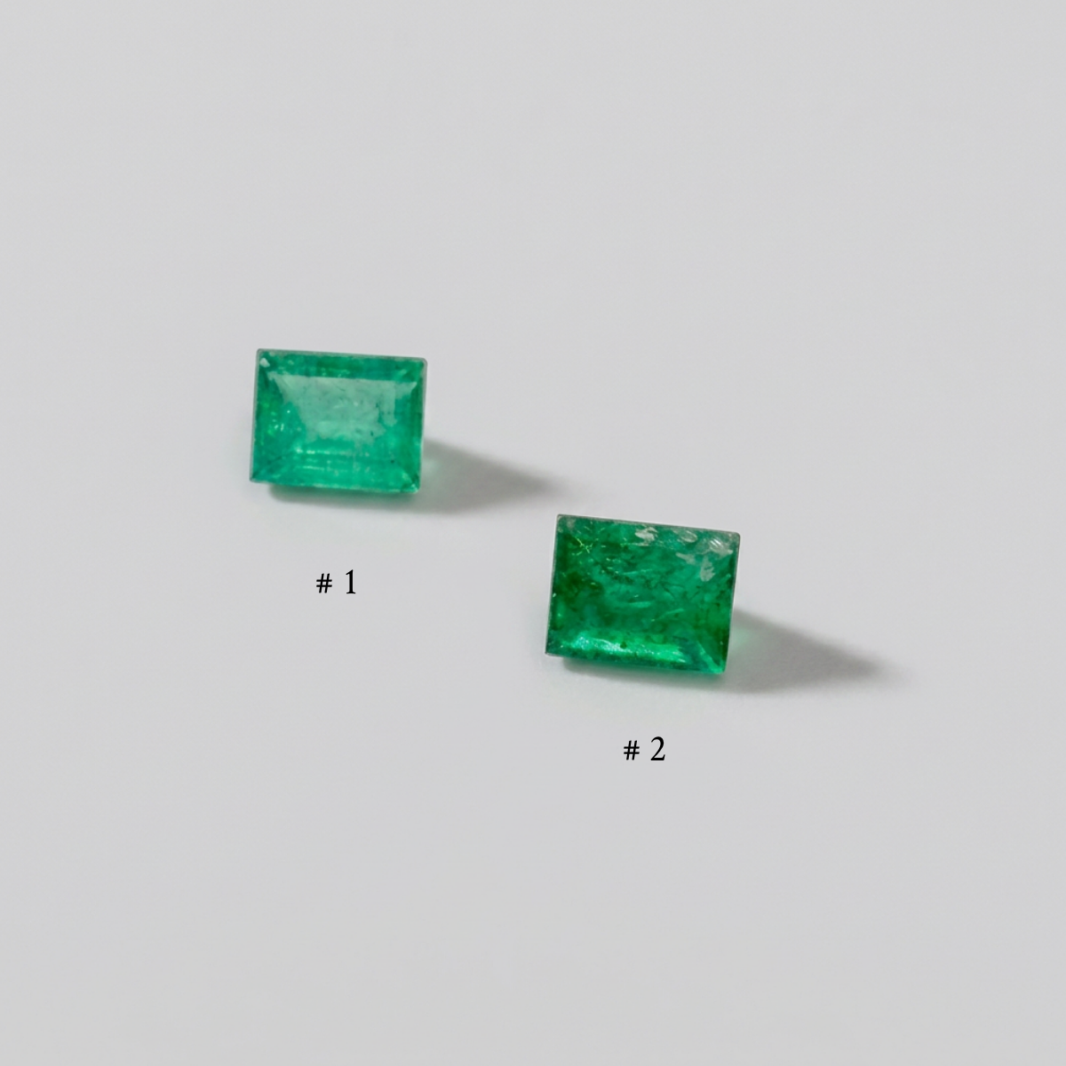 Lot of Two Step Cut Natural Green Emeralds