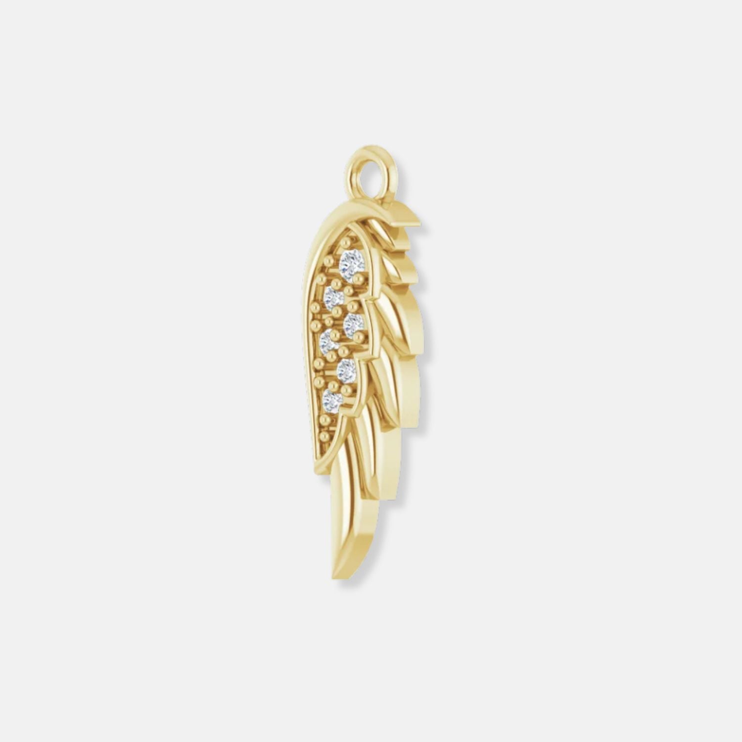 Pave Diamond Petite Angel Wing