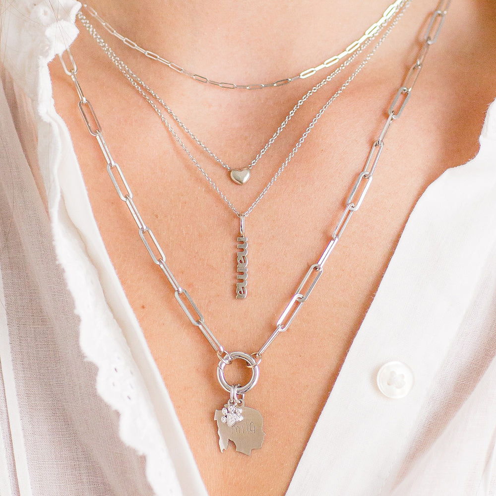 Dainty Puff Heart Necklace