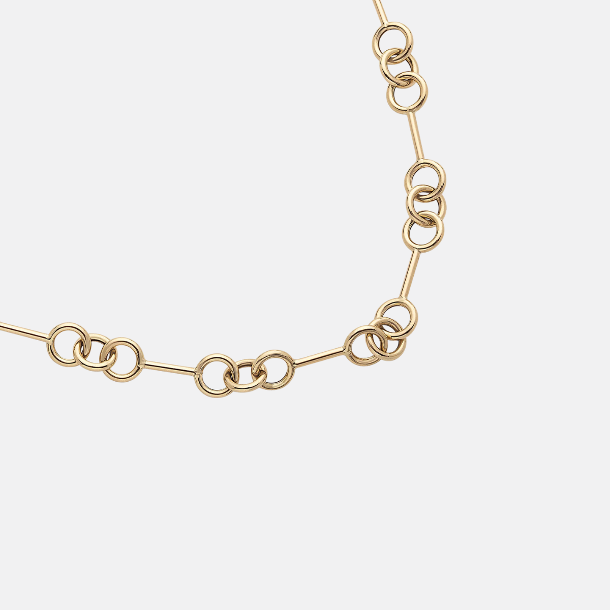 14K Alternating Round + Bar Link Chain