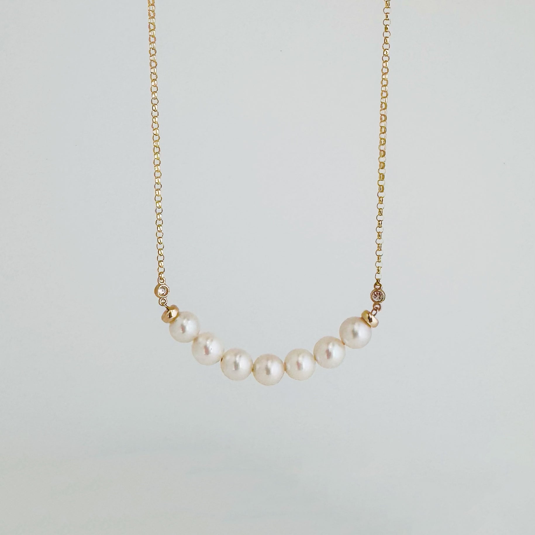 14K Pearl and Diamond Necklace