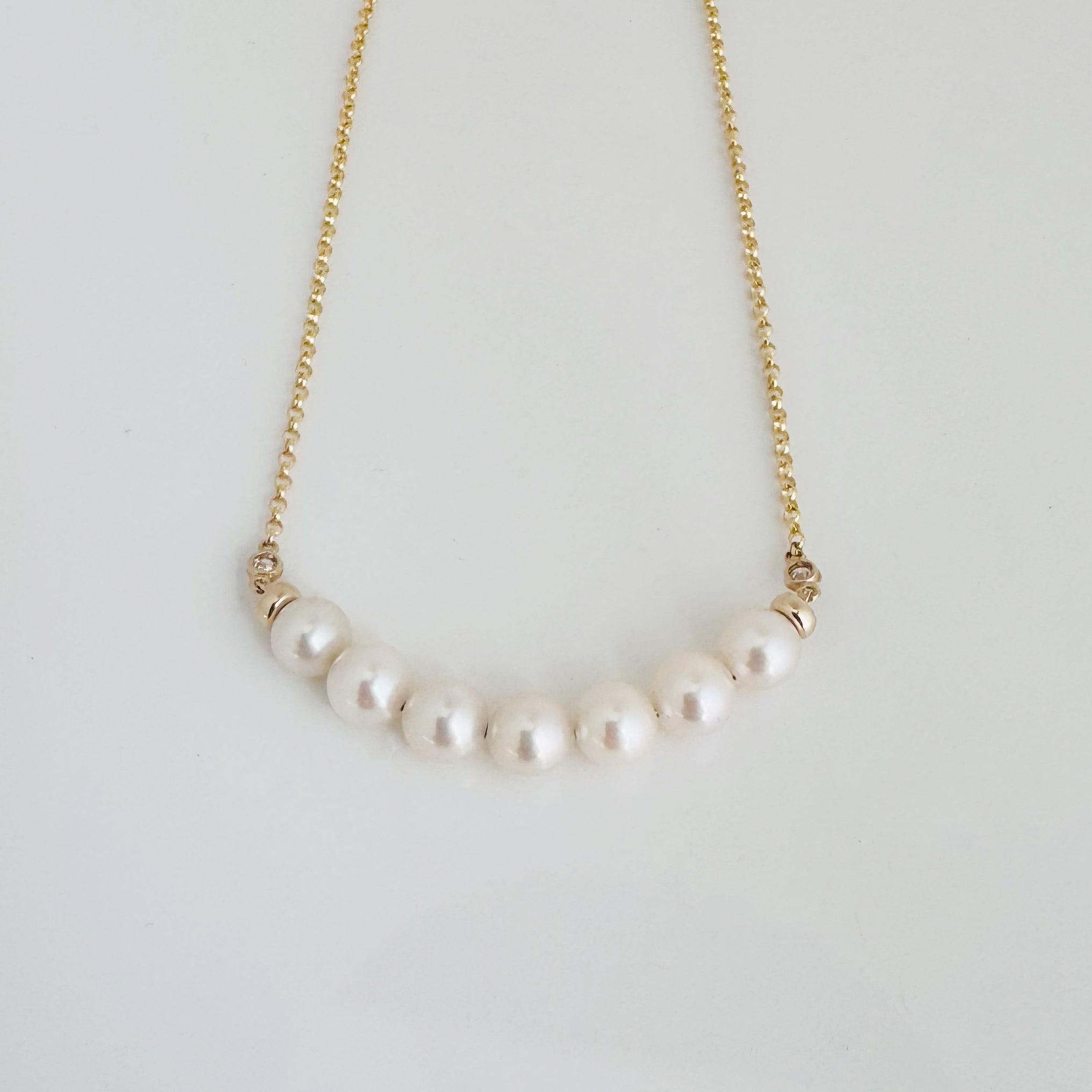 14K Pearl and Diamond Necklace
