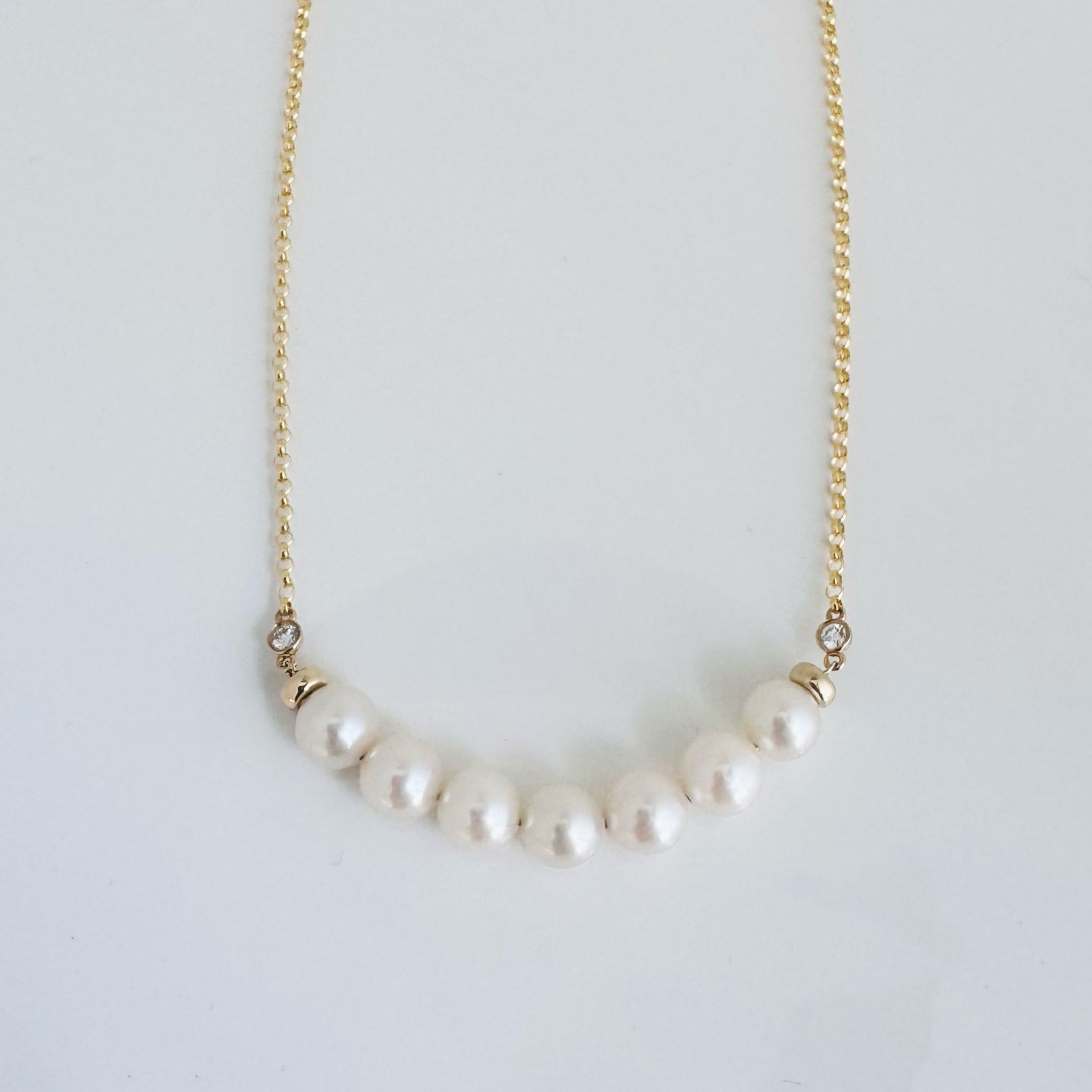 14K Pearl and Diamond Necklace