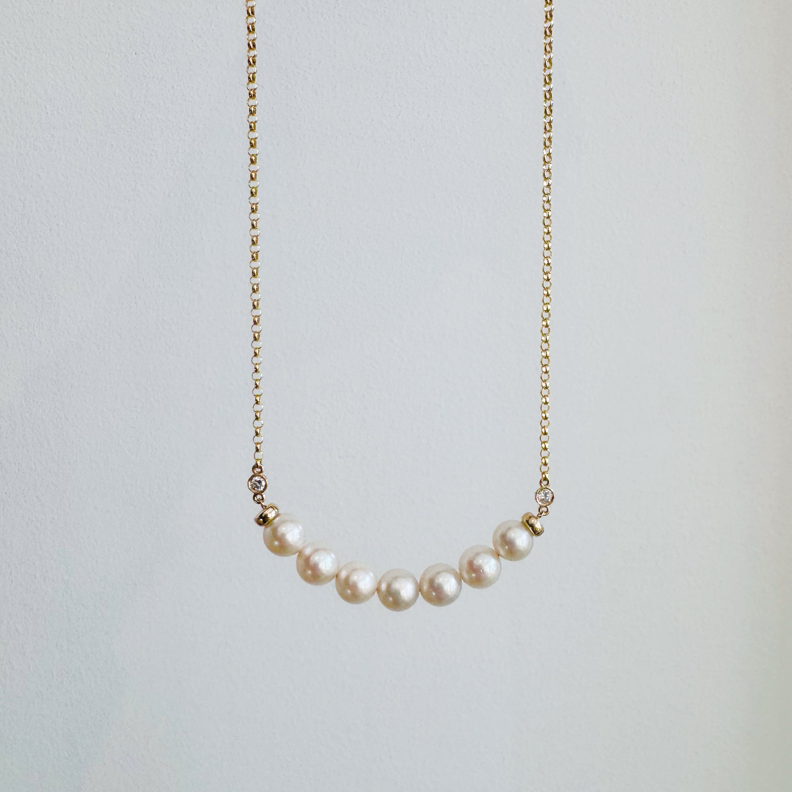 14K Pearl and Diamond Necklace