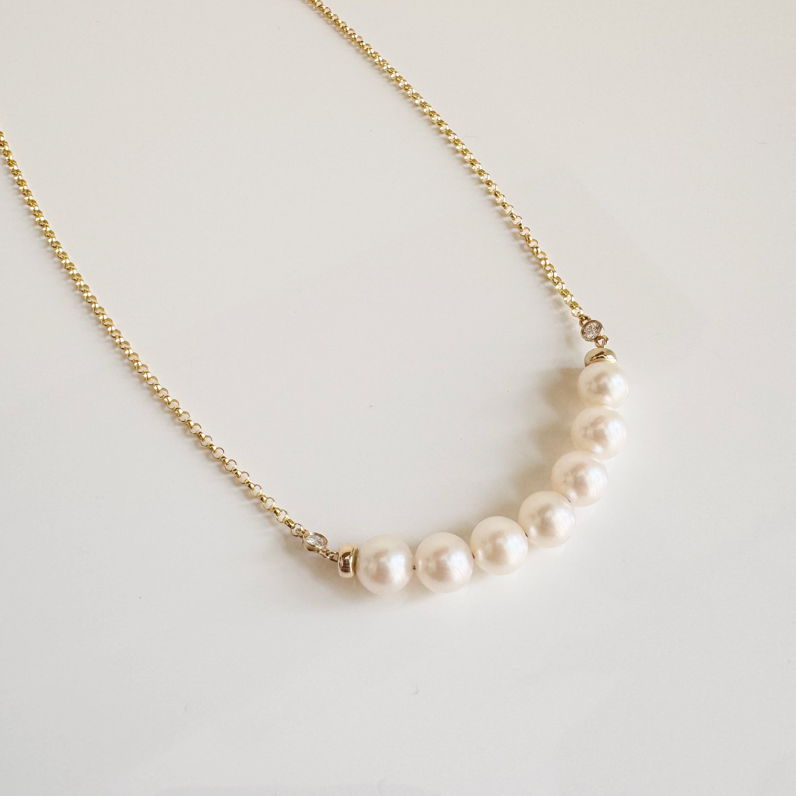 14K Pearl and Diamond Necklace