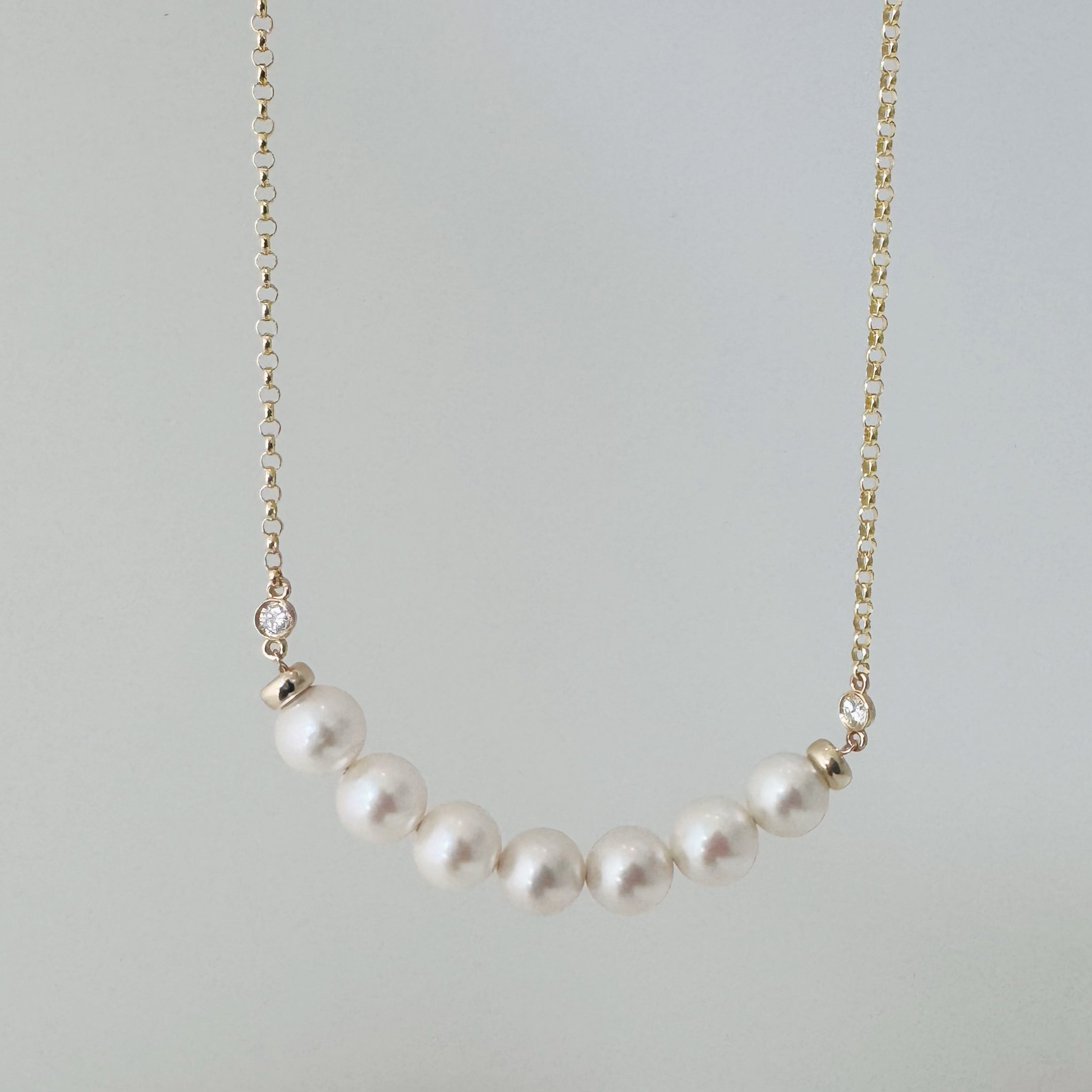 14K Pearl and Diamond Necklace