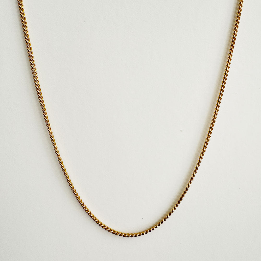 Vintage 9K Curb Chain w/ Large Spring Ring