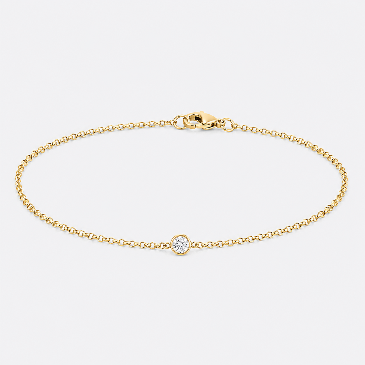 14K Dainty Birthstone Charm Bracelet