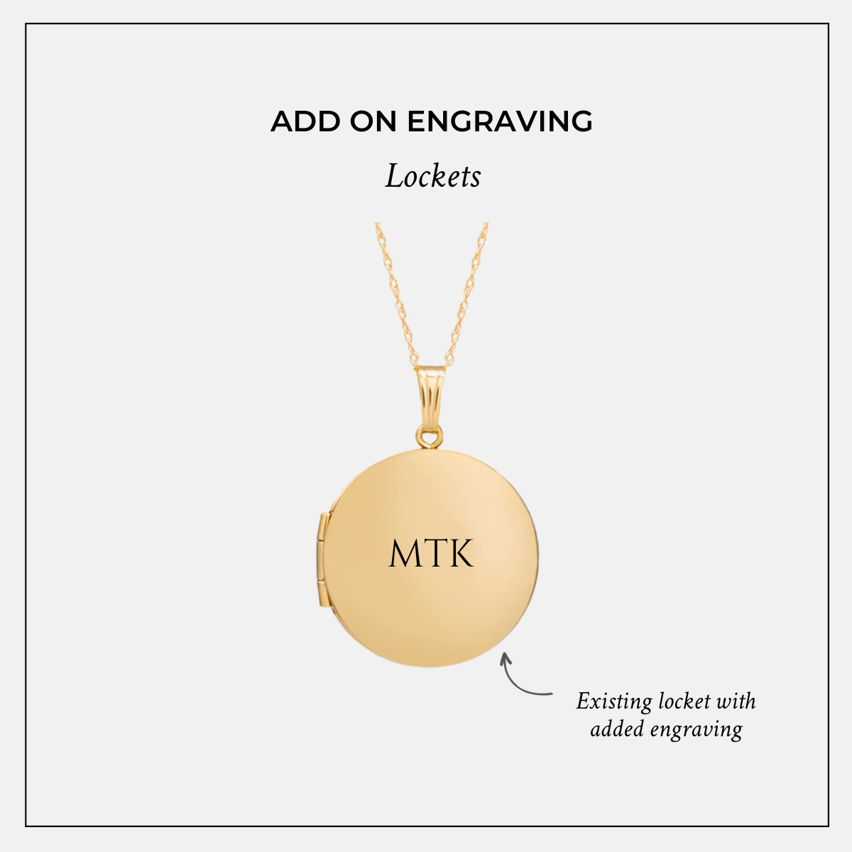 Add on - Locket Engraving - Vana Chupp Studio