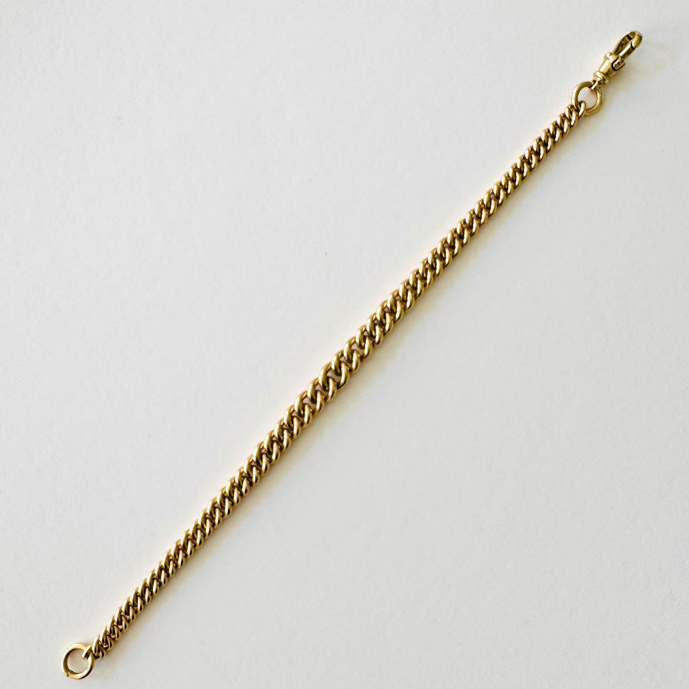 Vintage 9K Gold Graduating Curb Link Bracelet