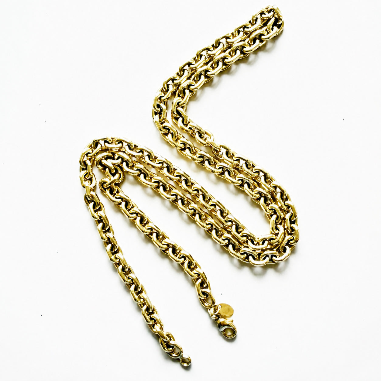 14K Yellow Gold 5.7 mm Square Link Necklace - 24 inch