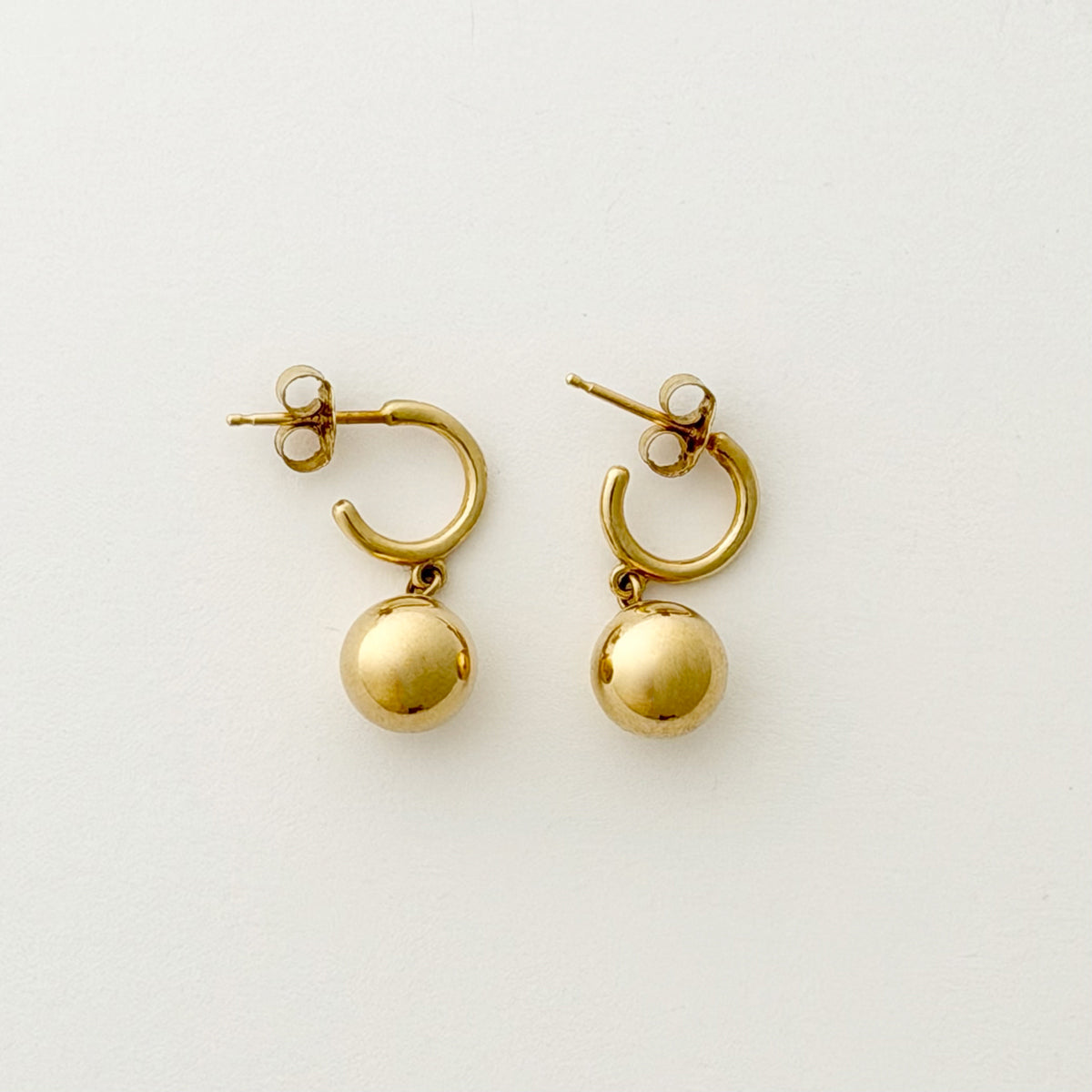 14K Gold Ball Drop Earrings