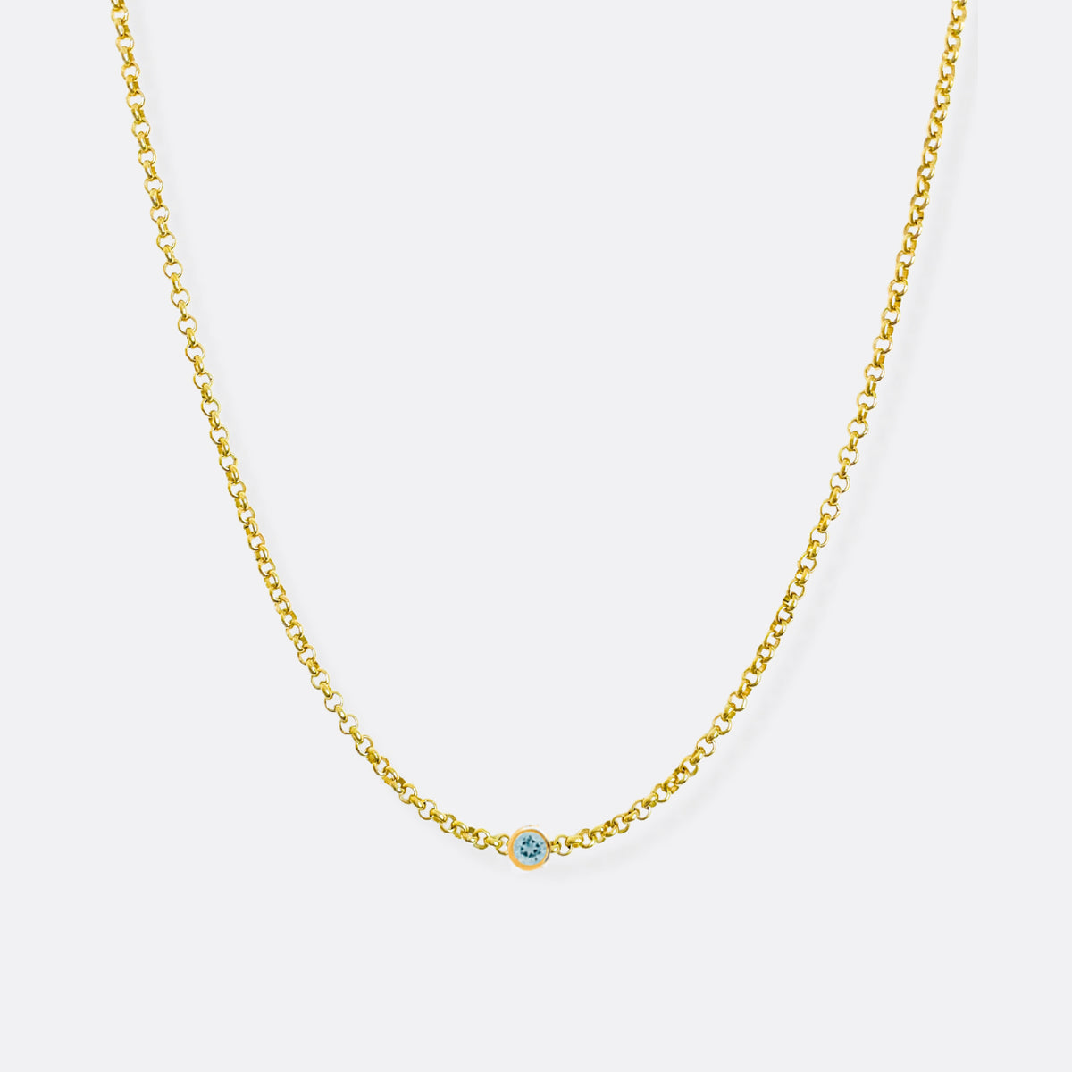 14K Gold Dainty Birthstone Necklace