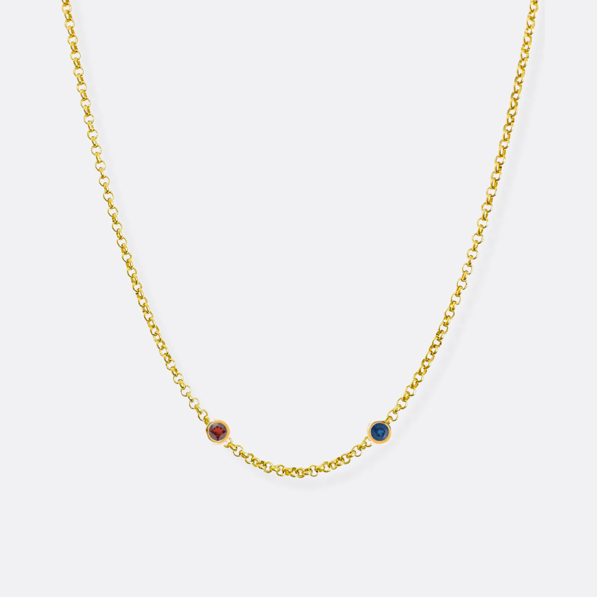14K Gold Dainty Birthstone Necklace