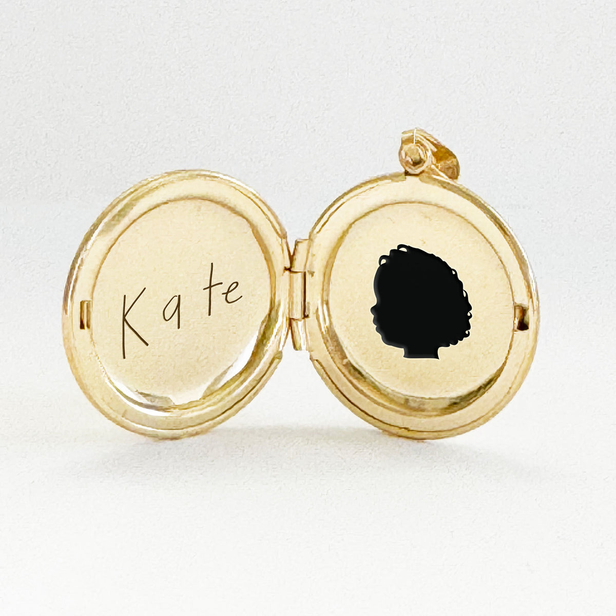 Gold Filled Large Silhouette Locket Necklace - Vana Chupp Studio