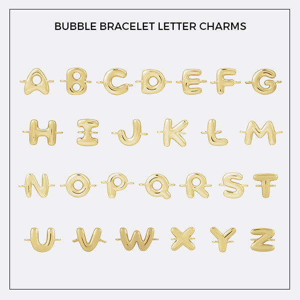 Bubble Letter Charm Bracelet