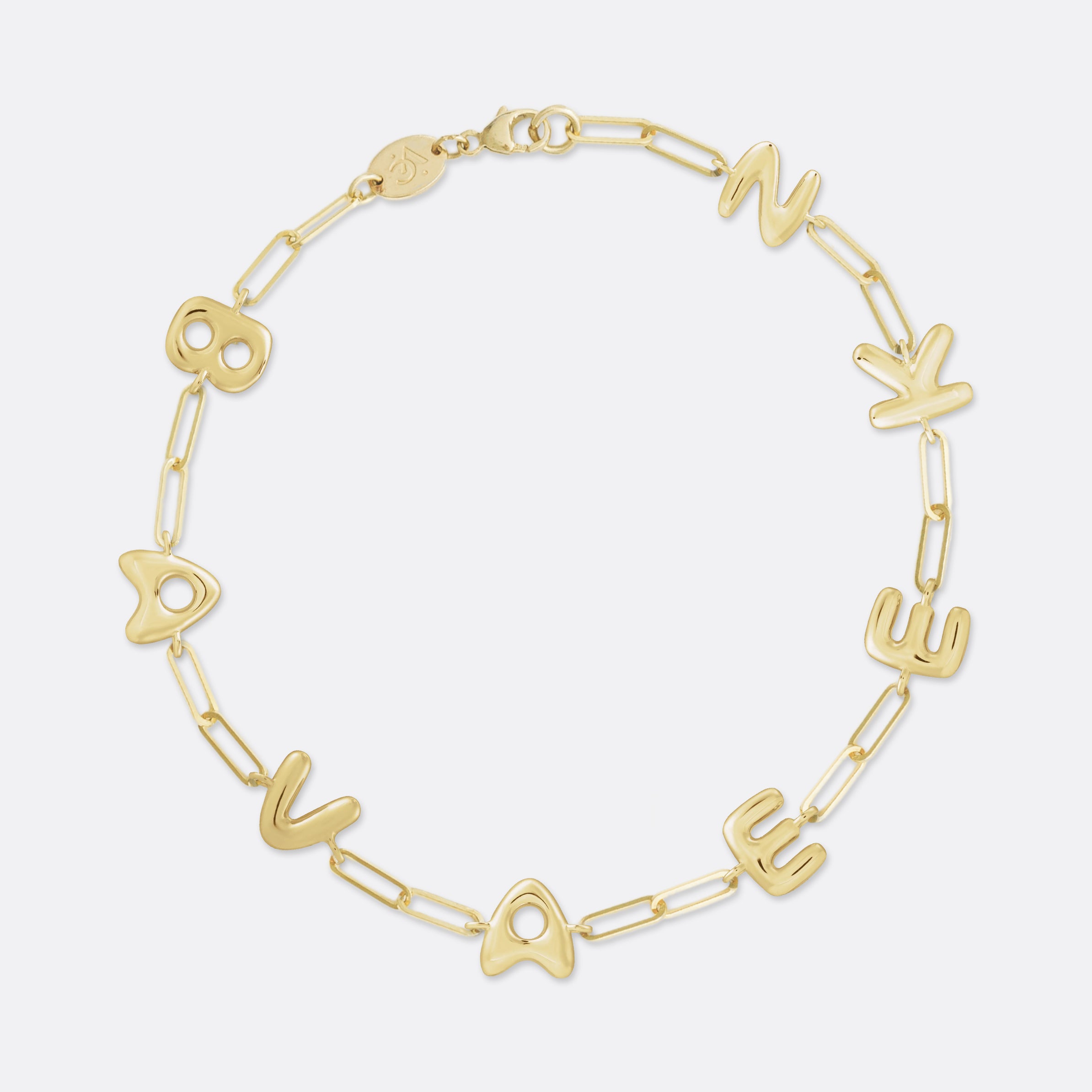 Bubble Letter Charm Bracelet