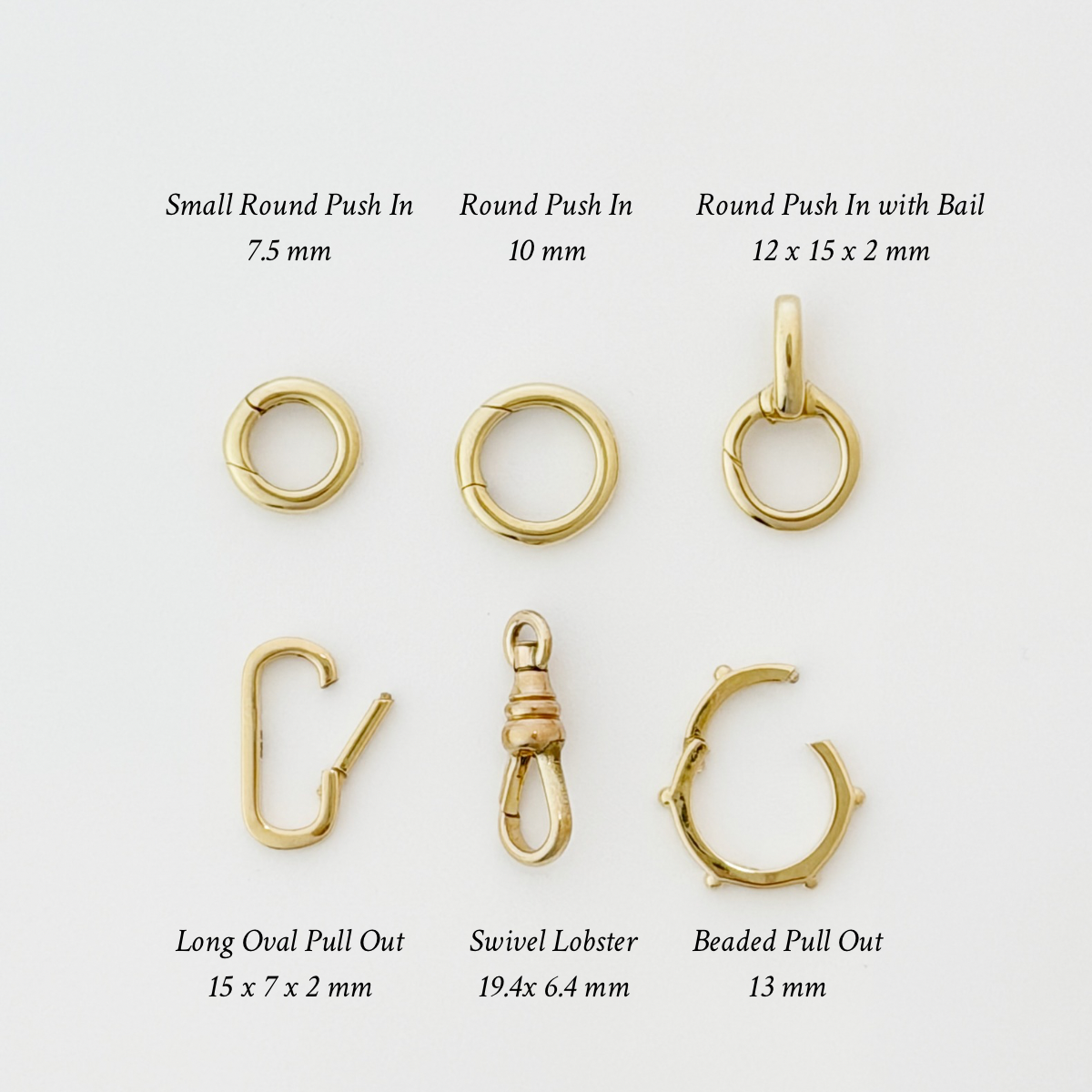 Small Round Push In Charm Holder