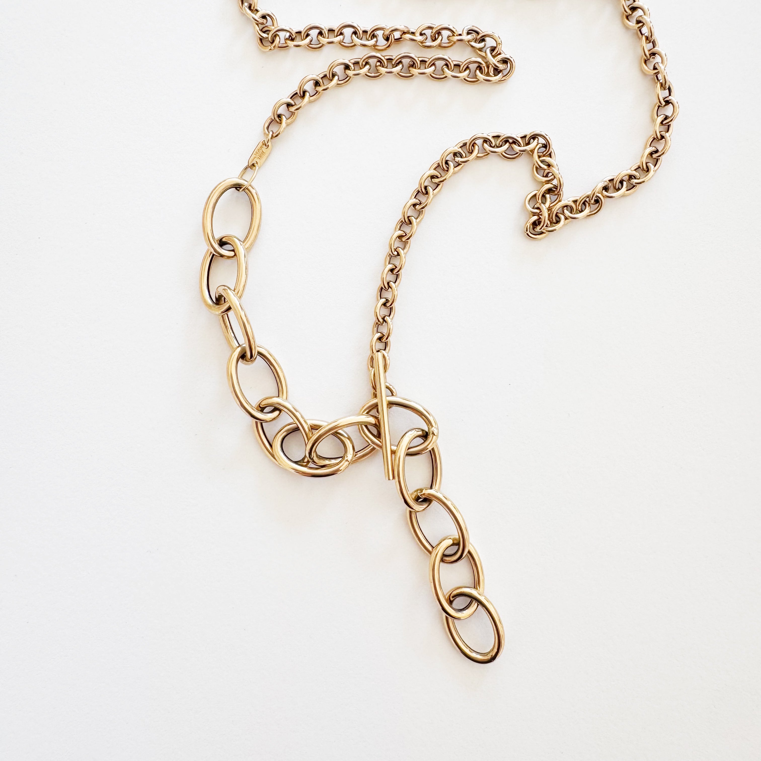 14K Chunky Mixed Link Belcher Chain