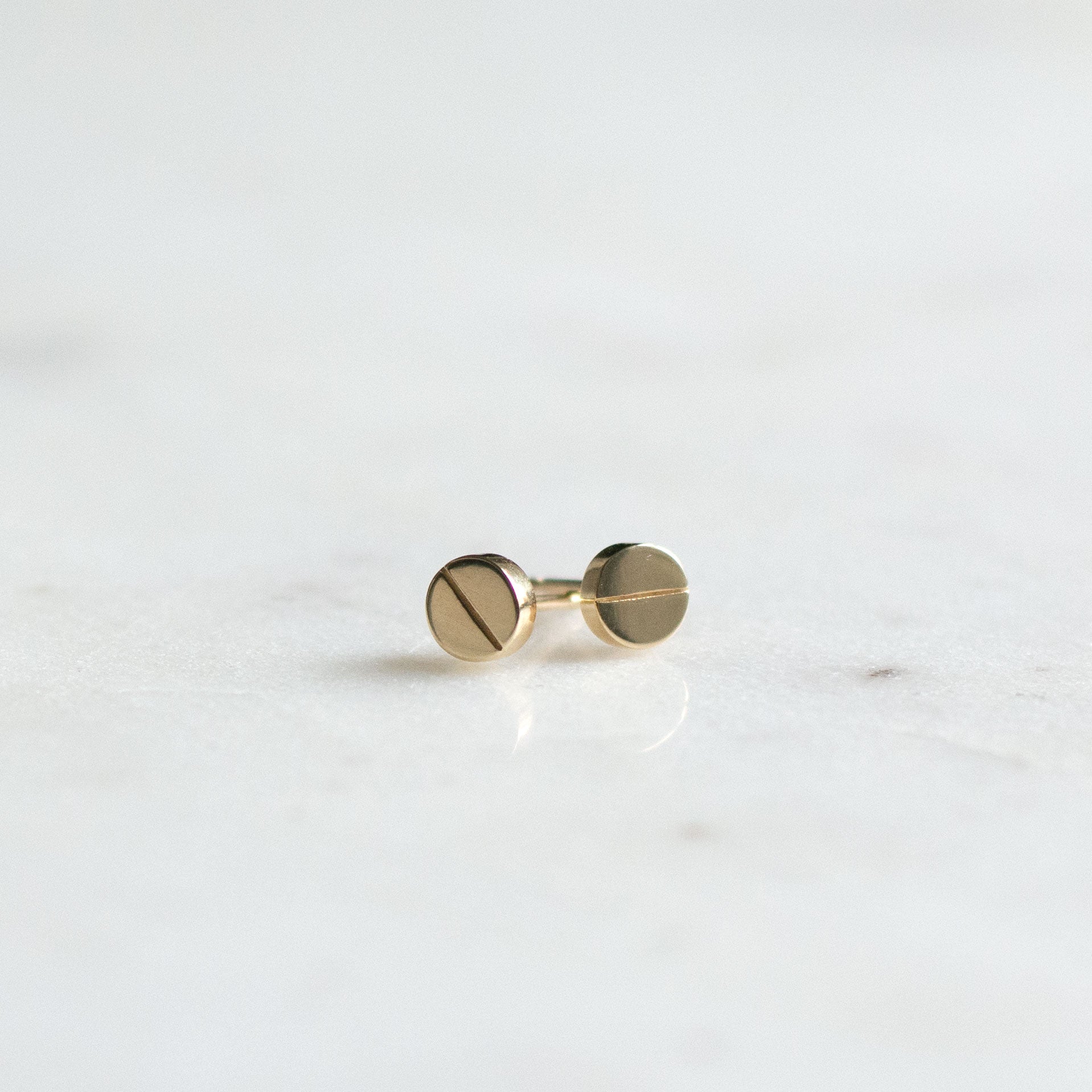 14K Yellow Gold Geometric Studs - Sample Sale