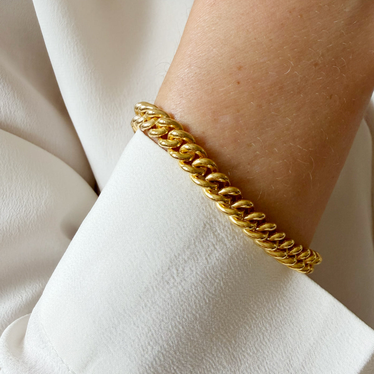 Gold Filled Round Curb Chain Bracelet - 7.5 inch
