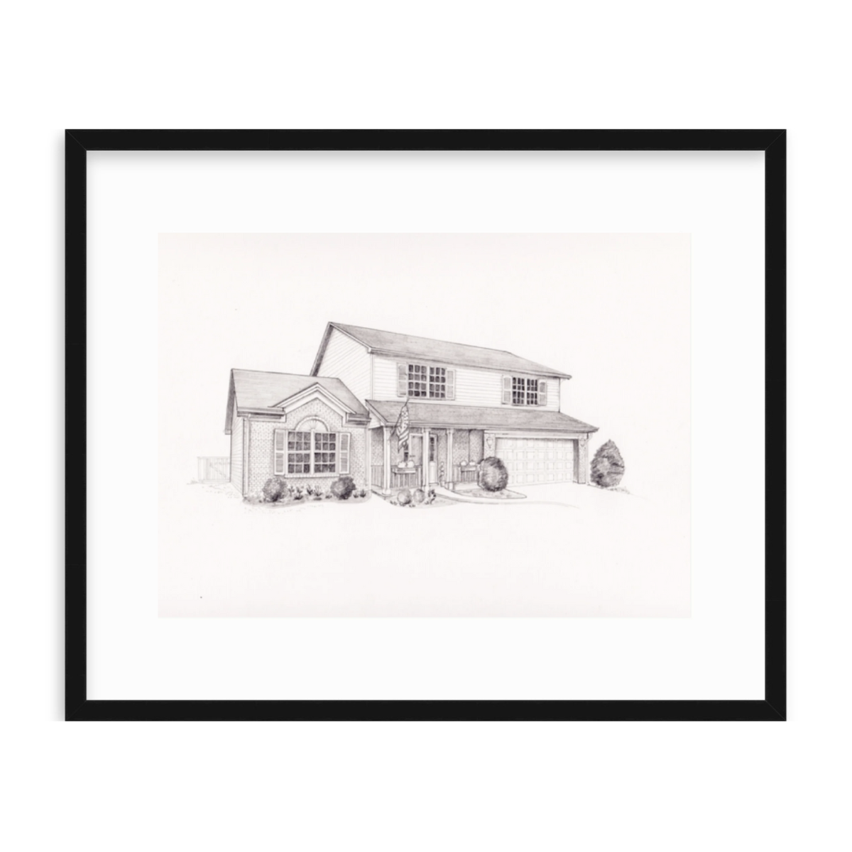 Custom House Illustration - Pencil - Vana Chupp Studio