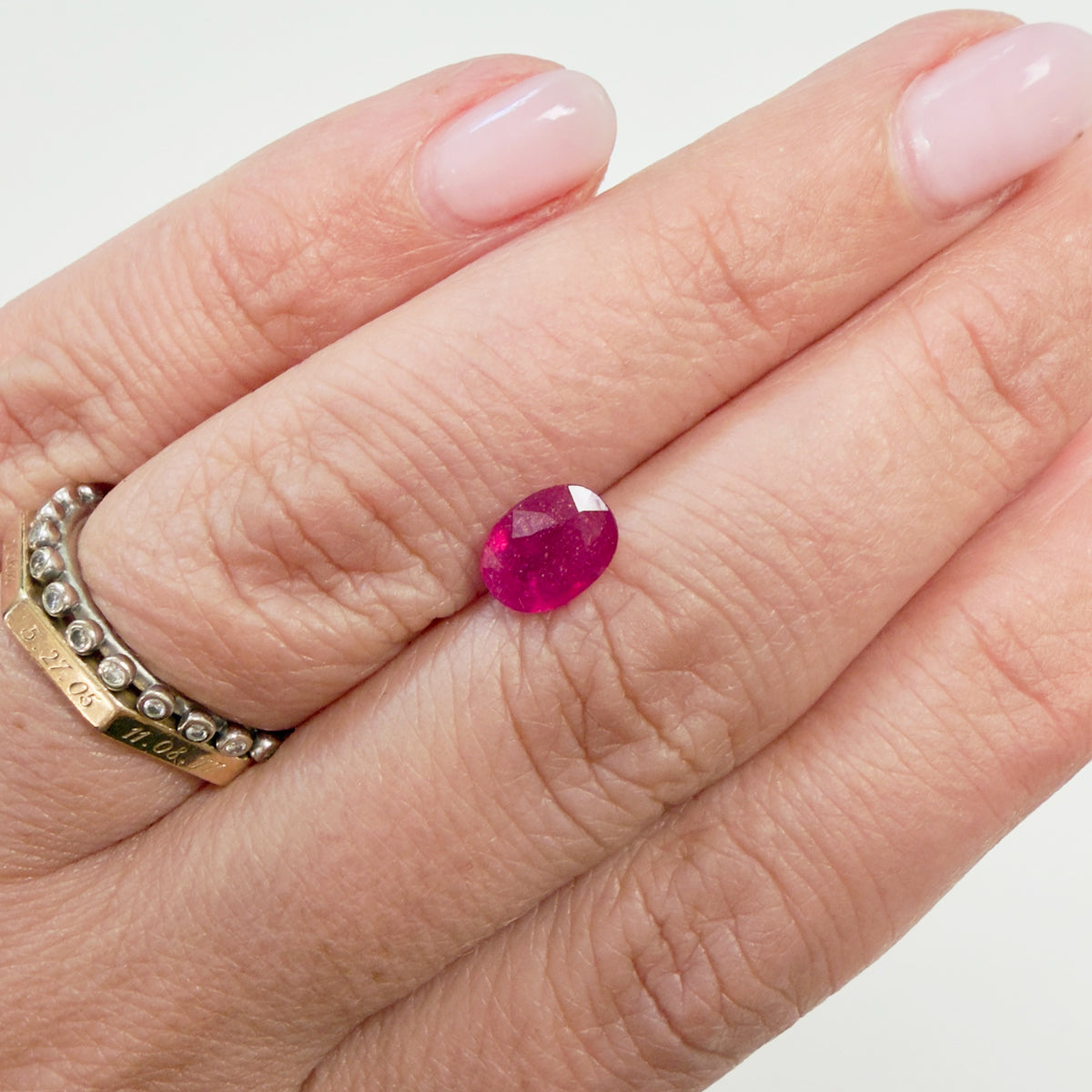 Pair of 8x6 mm Oval Fissure Filled Rubies - 3.20 CT