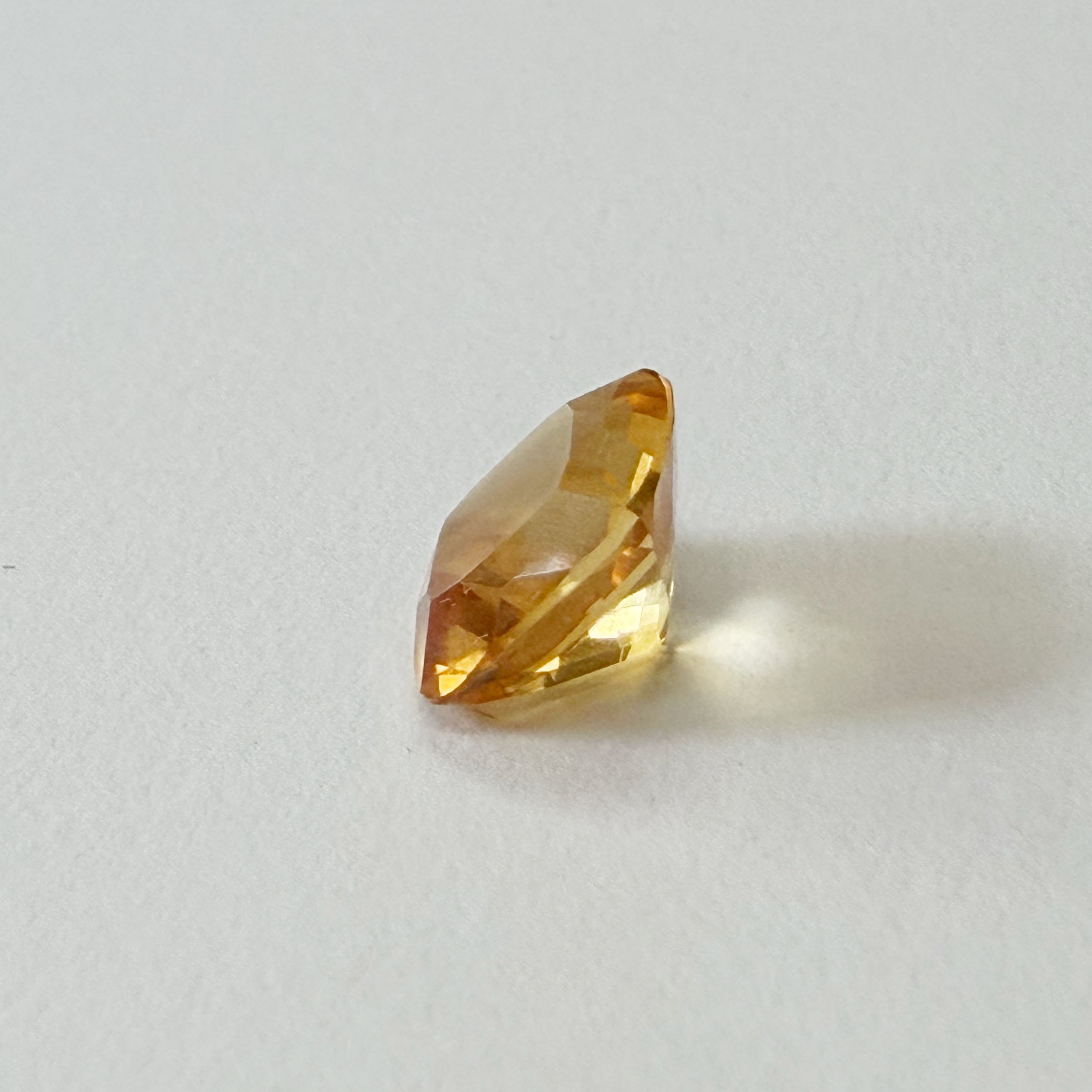 9 mm Cushion Checkerboard Lab Grown Yellow Citrine