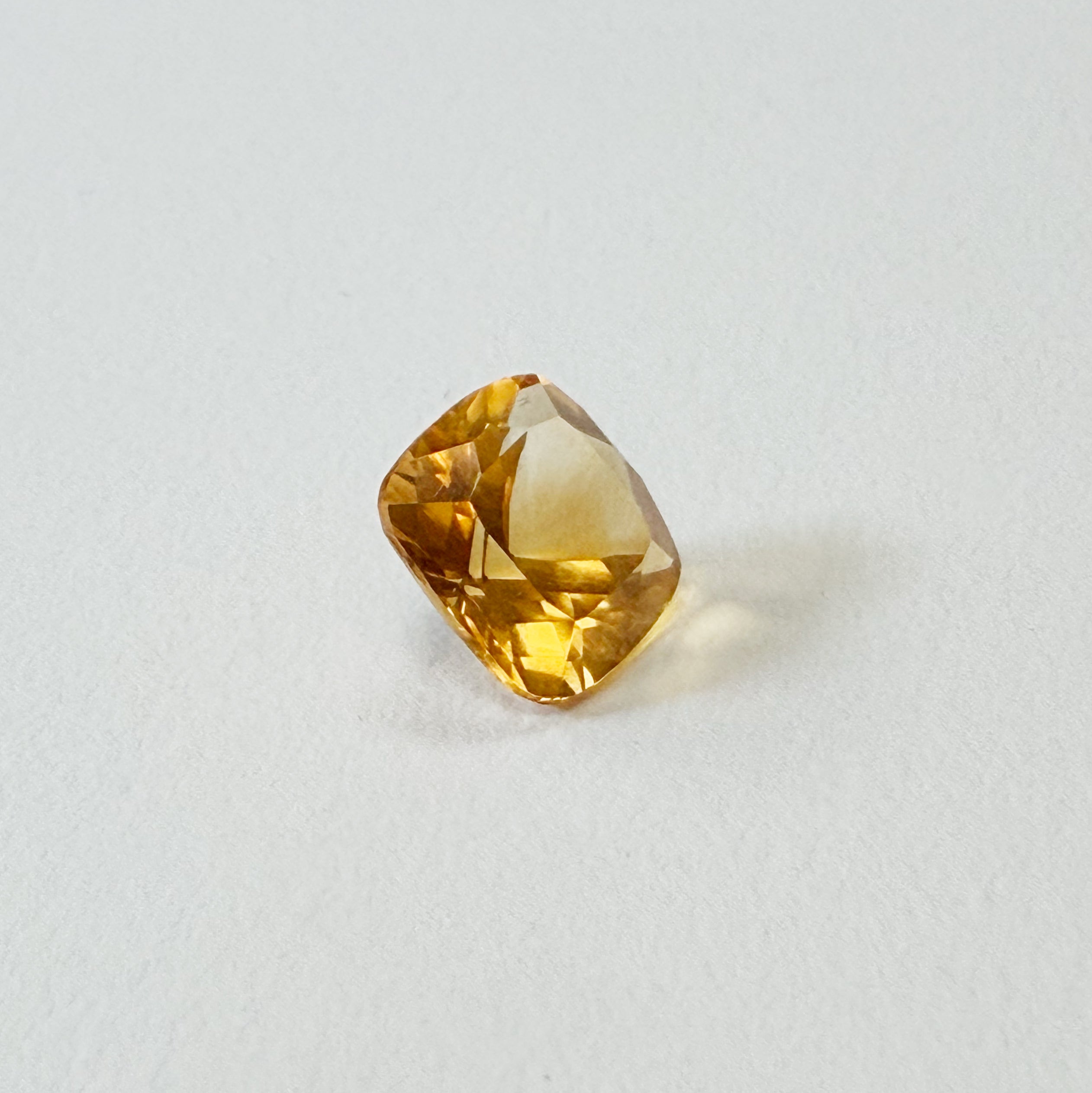 9 mm Cushion Checkerboard Lab Grown Yellow Citrine