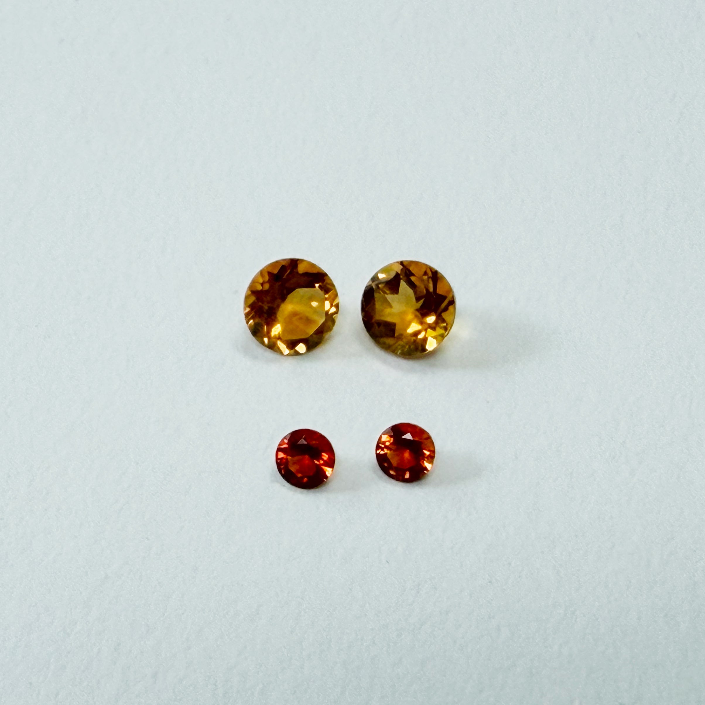 Lot of Four Round Natural Orange Citrine