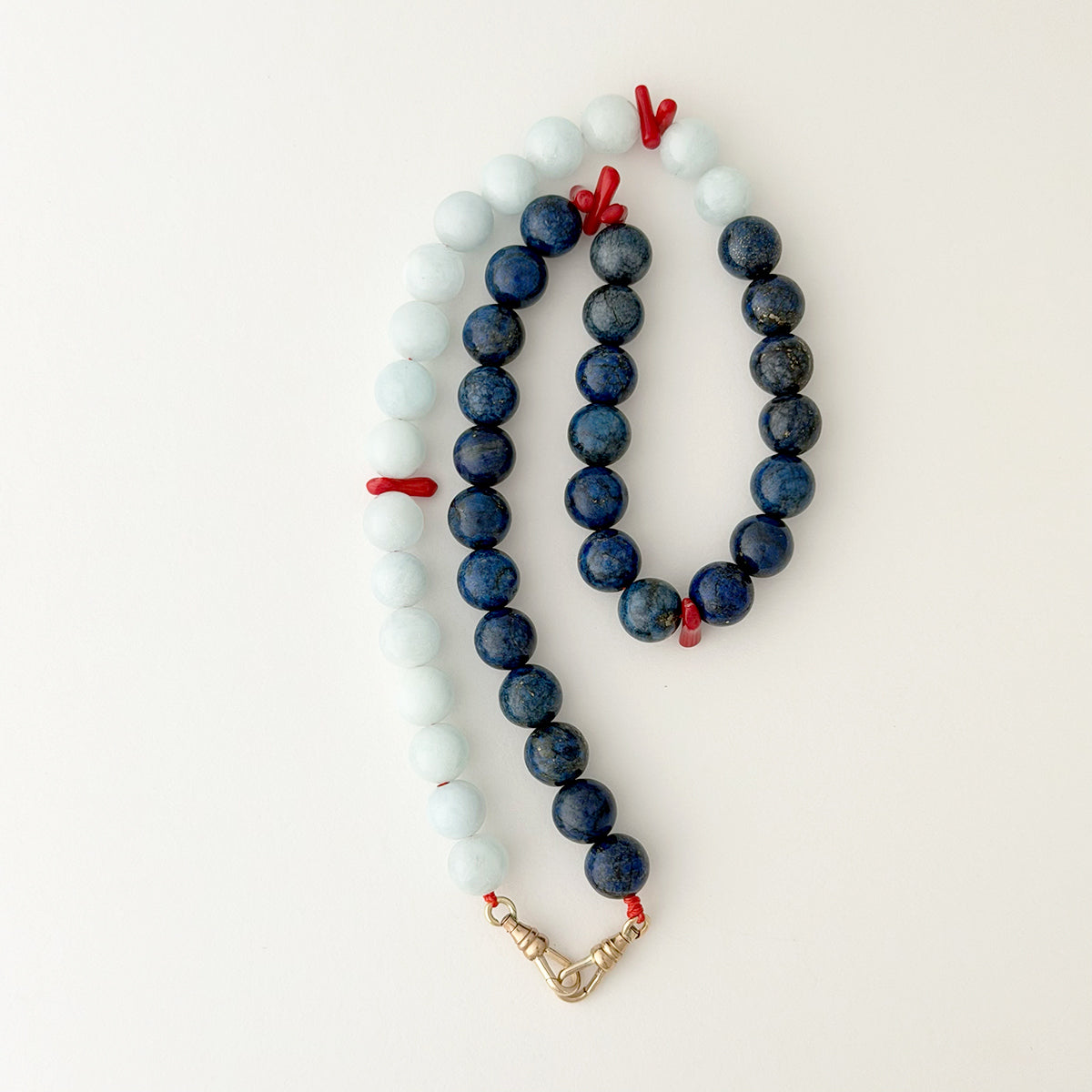 Lapis and Aquamarine Bead Necklace