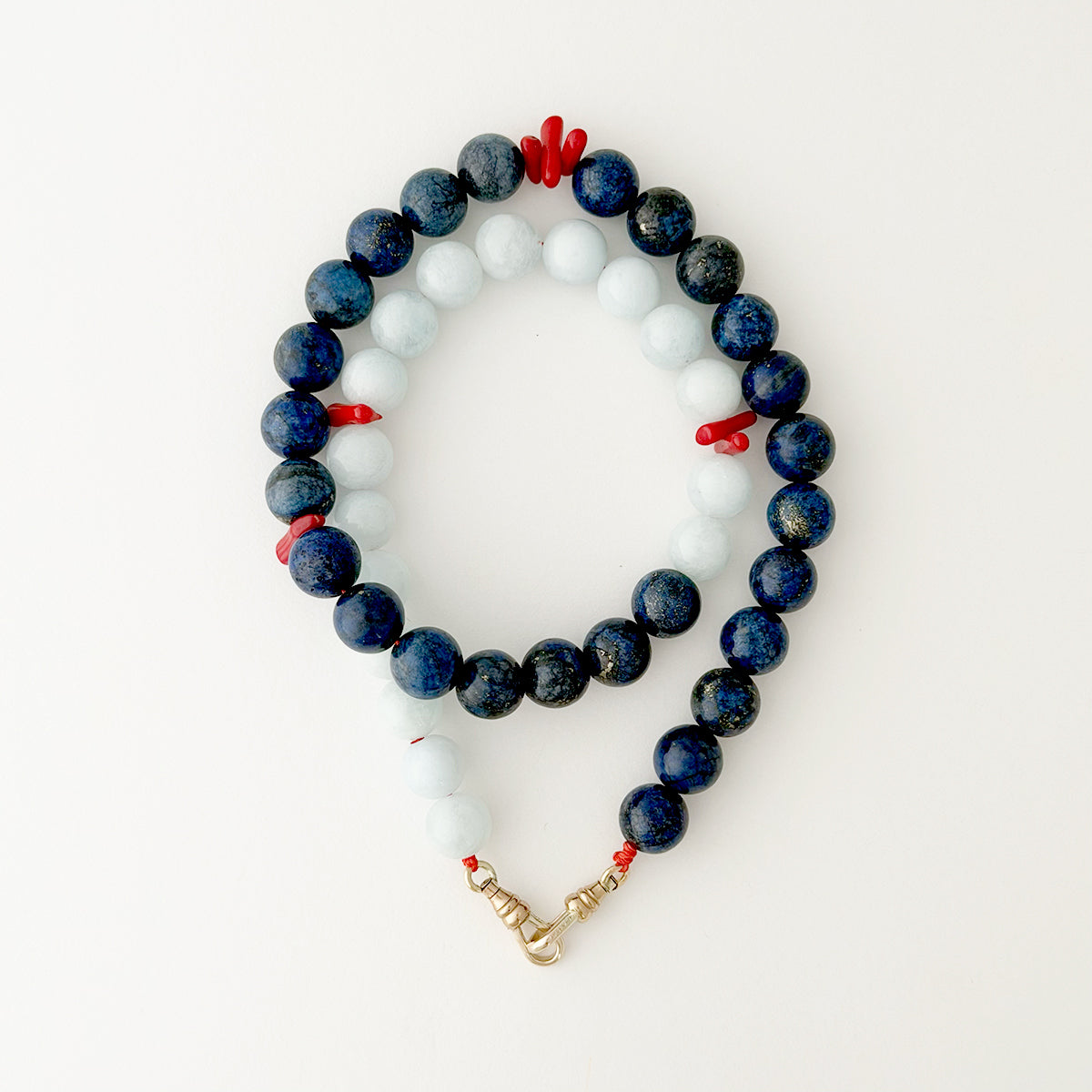 Lapis and Aquamarine Bead Necklace