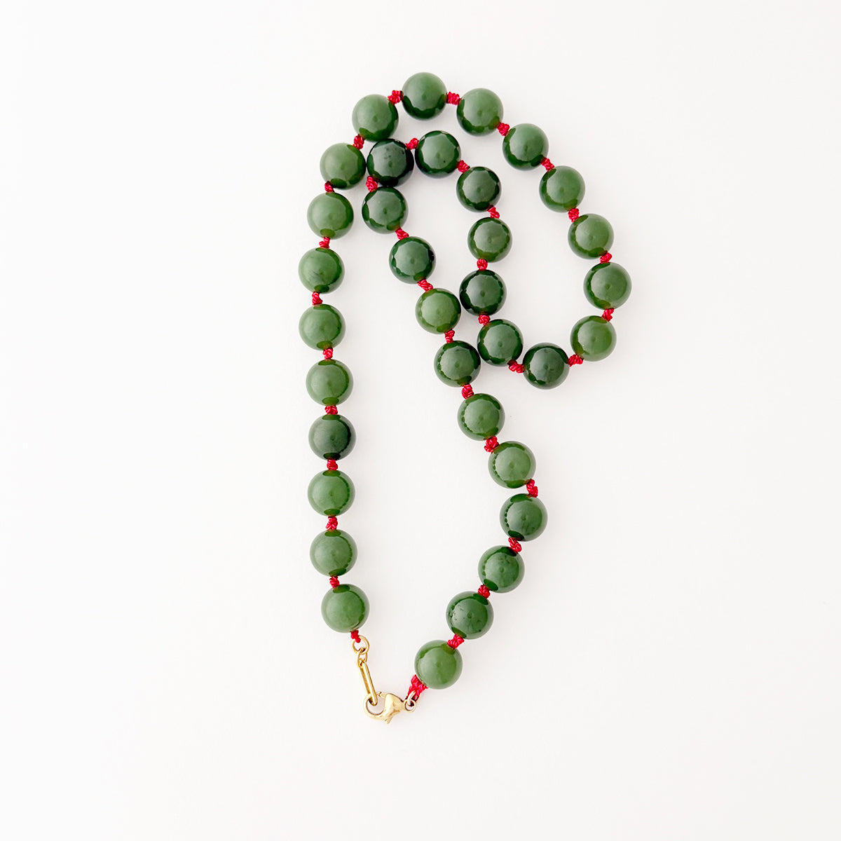 Natural Green Jade Bead Necklace