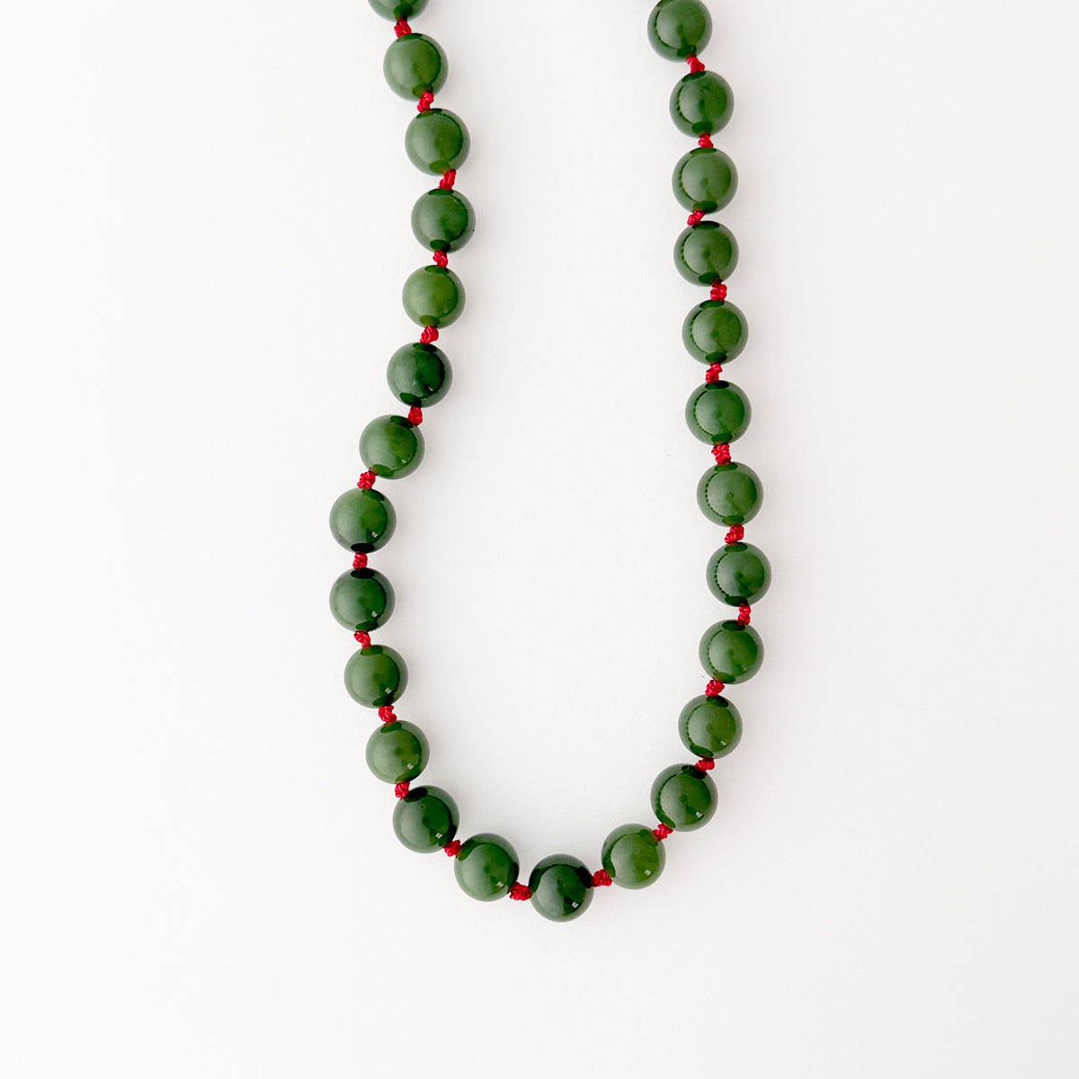 Natural Green Jade Bead Necklace