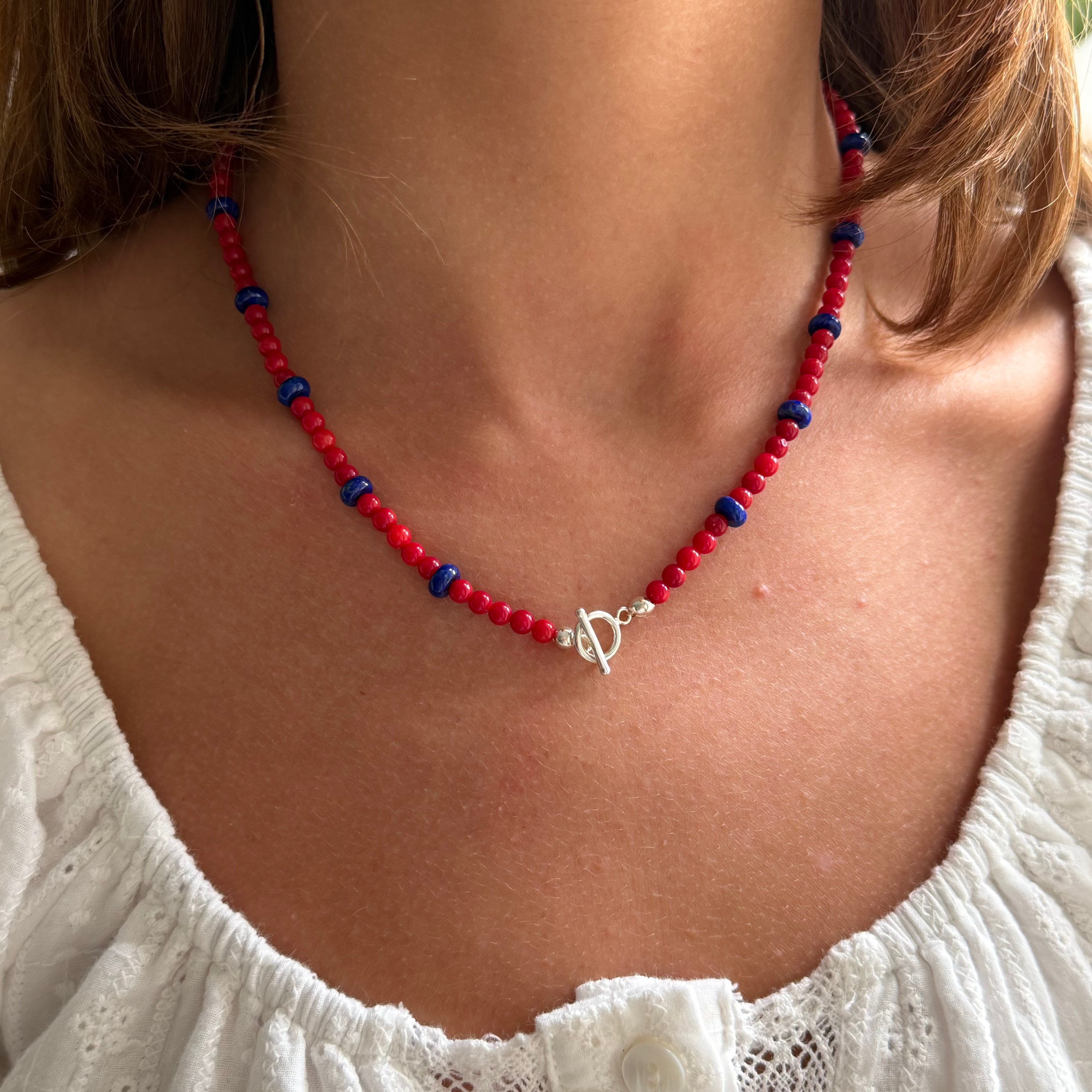 Coral & Lapis Necklace
