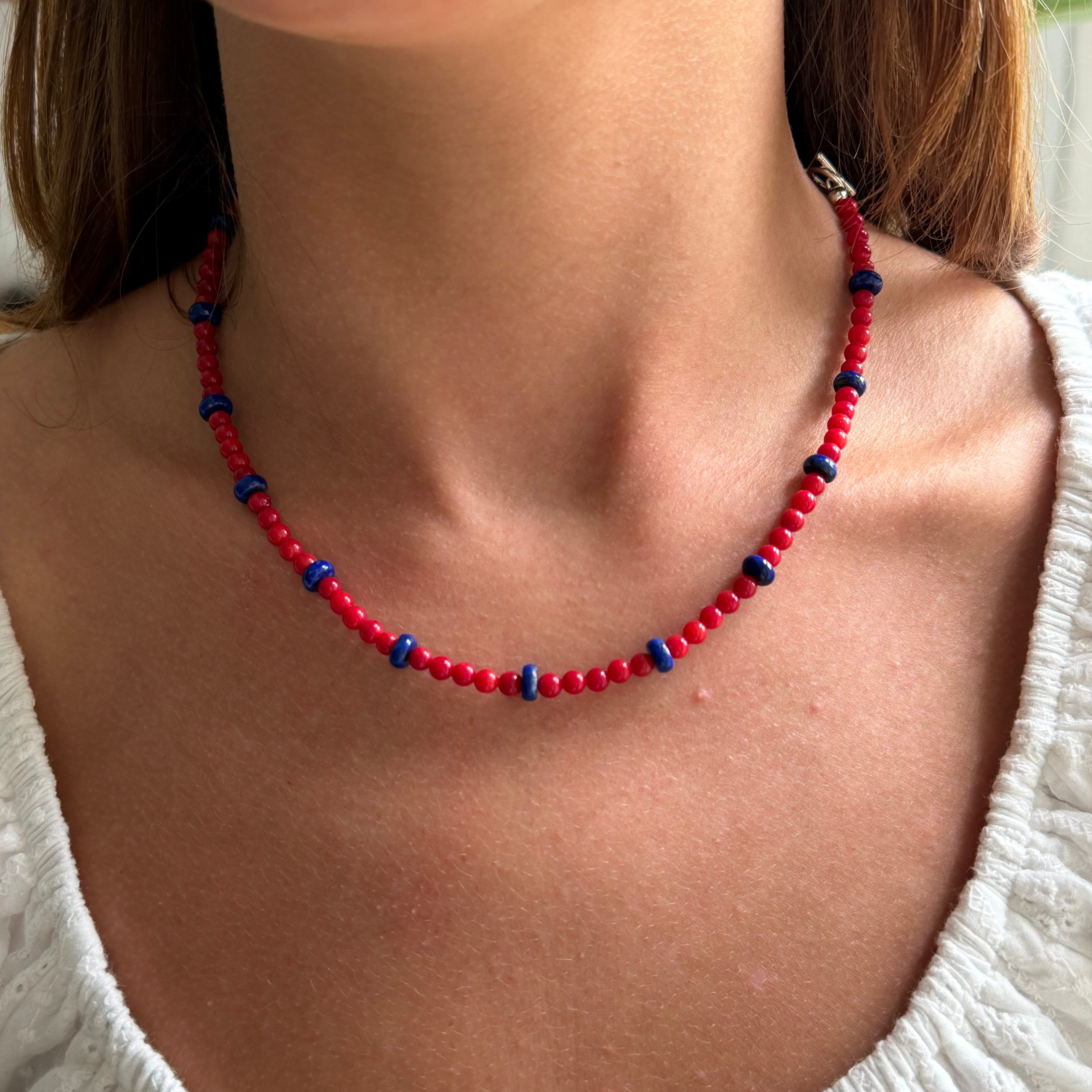 Coral & Lapis Necklace