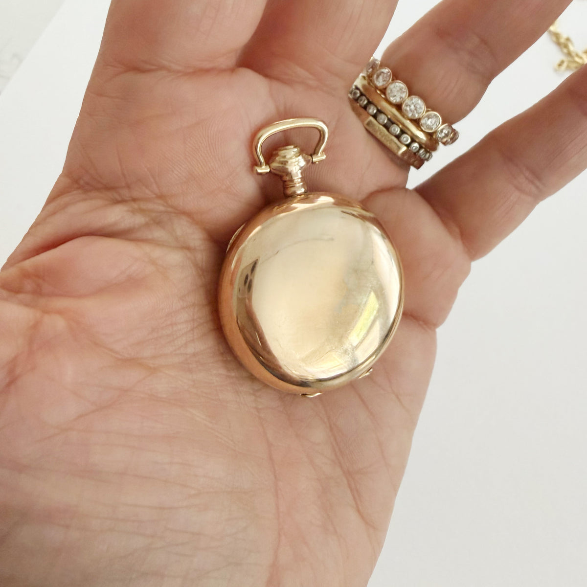Gold Filled Pocket Watch Style Locket