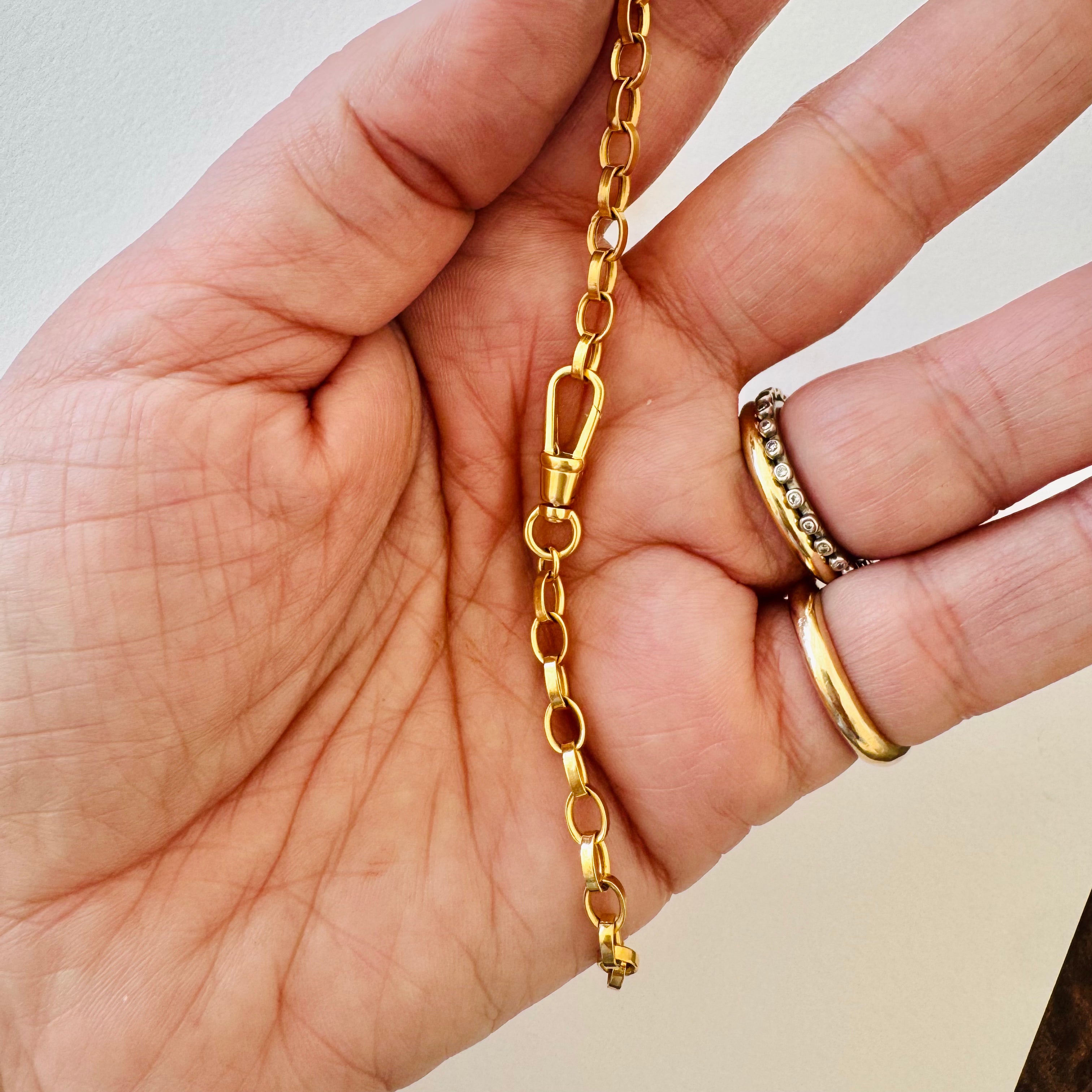 14K Double Clasp Belcher Rolo Chain