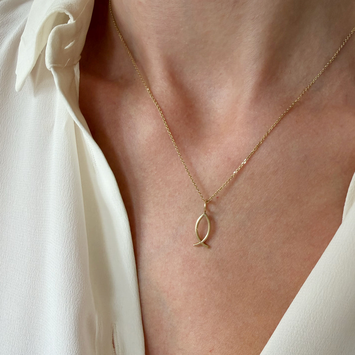 14K Gold Ichthus Charm