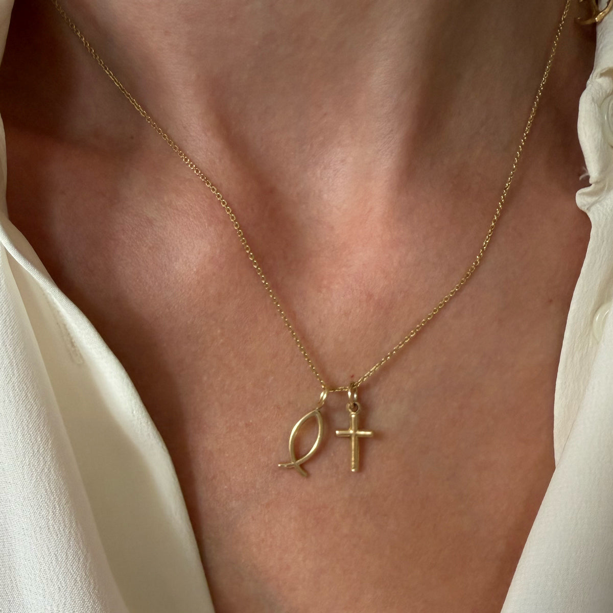 14K Gold Ichthus Charm